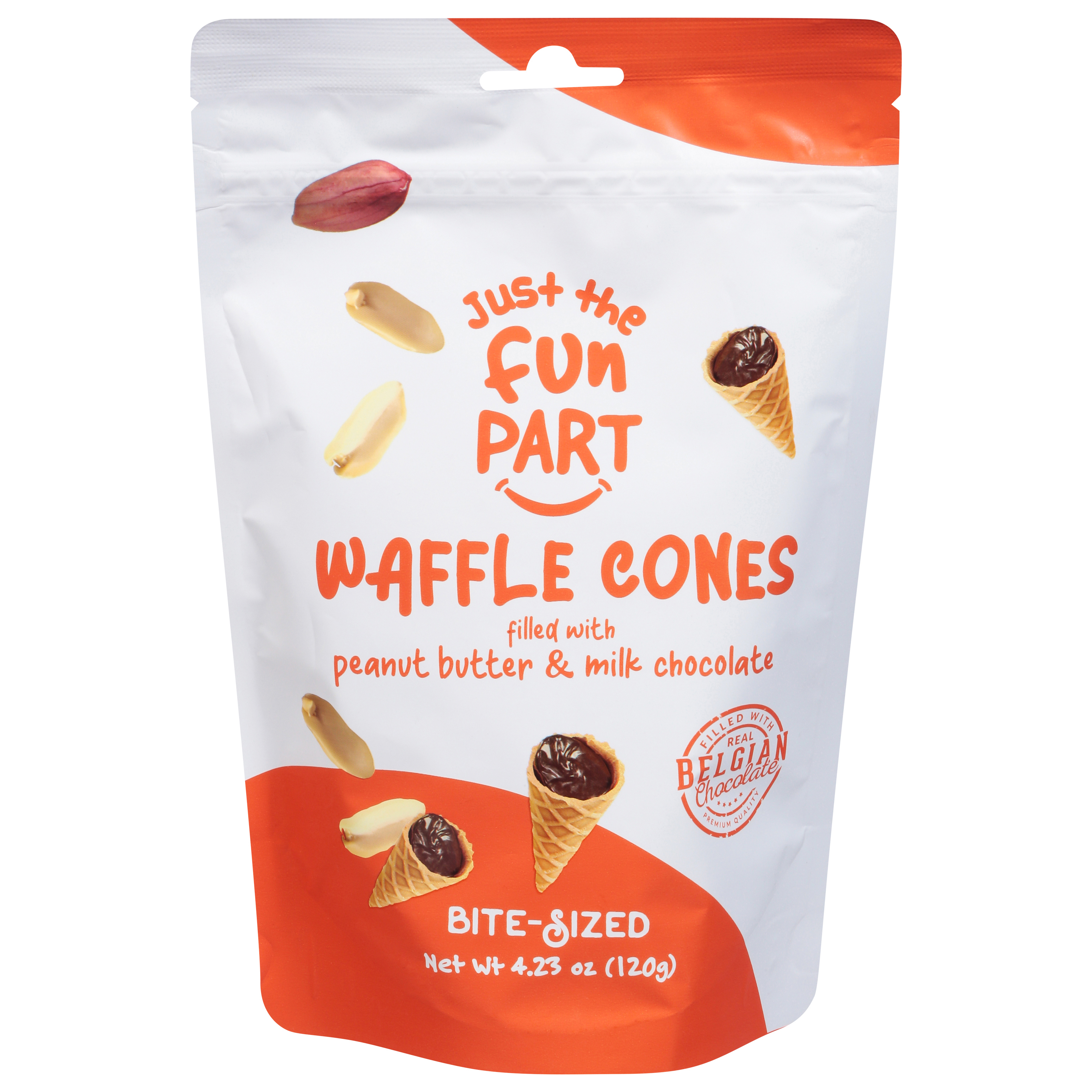 Just the Fun Part Bite-Sized Peanut Butter & Milk Chocolate Waffle Cones Bite-Sized