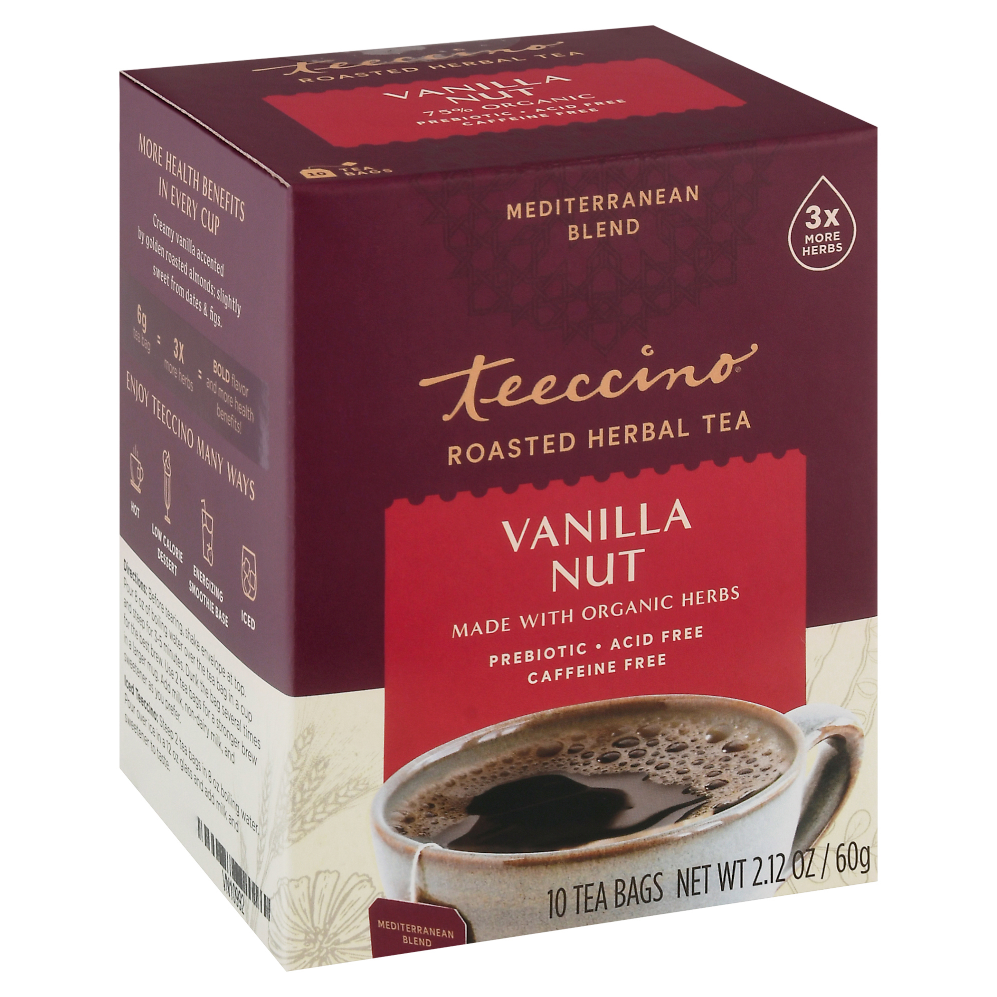 Teeccino Vanilla Nut Herbal Tea Bags