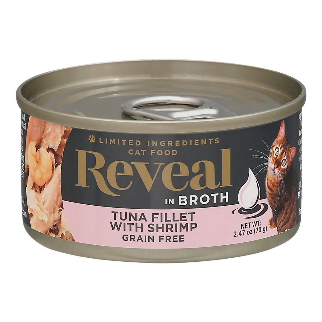 Reveal Grain Free Tuna Fillet with Shrimp in Broth Cat Food