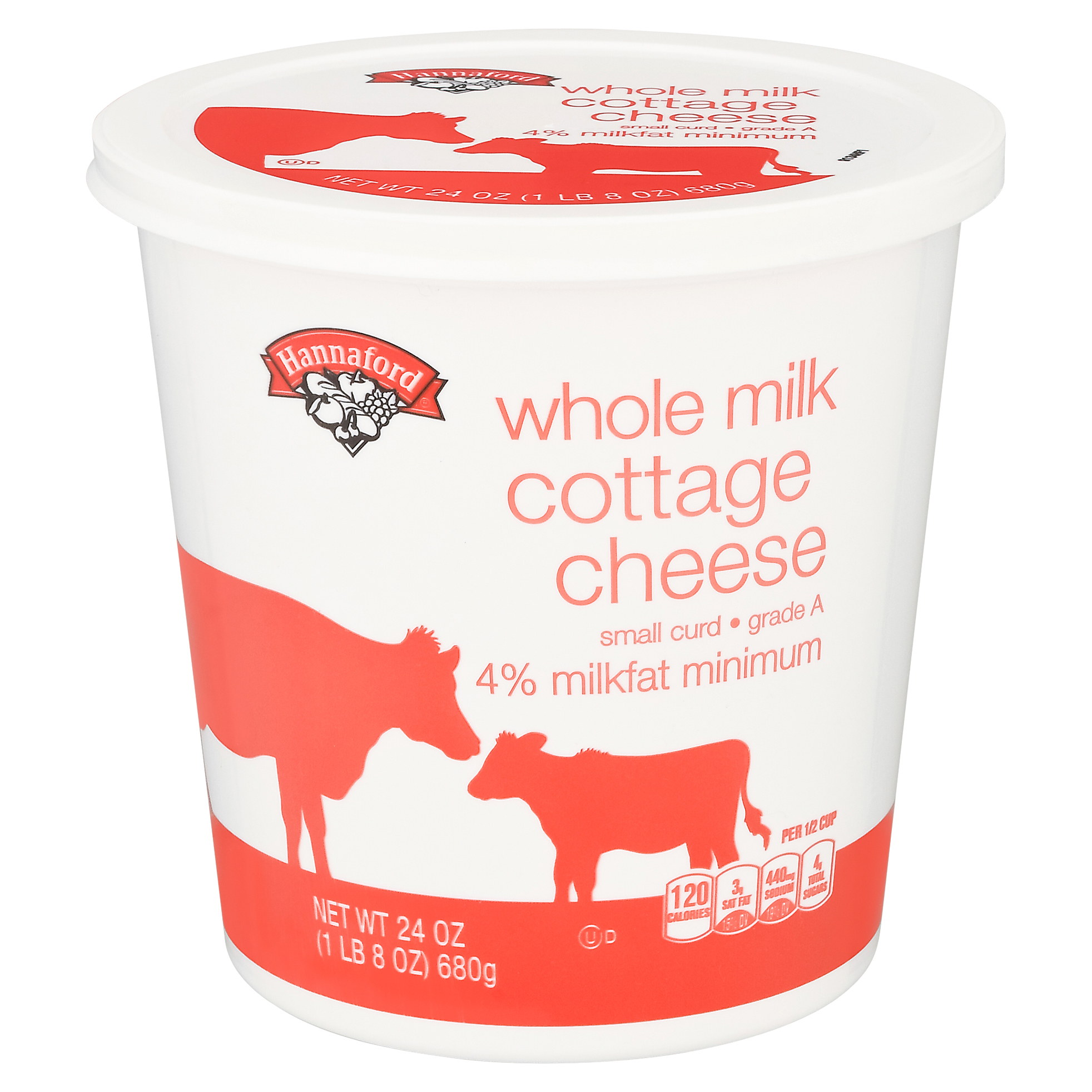 Hannaford Small Curd Whole Milk Cottage Cheese 24 oz