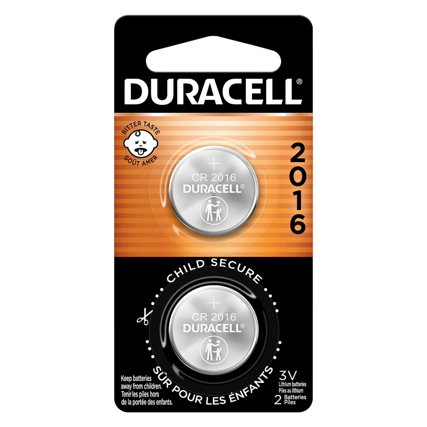Duracell 2016 3V Lithium Coin Battery, 2/Pack