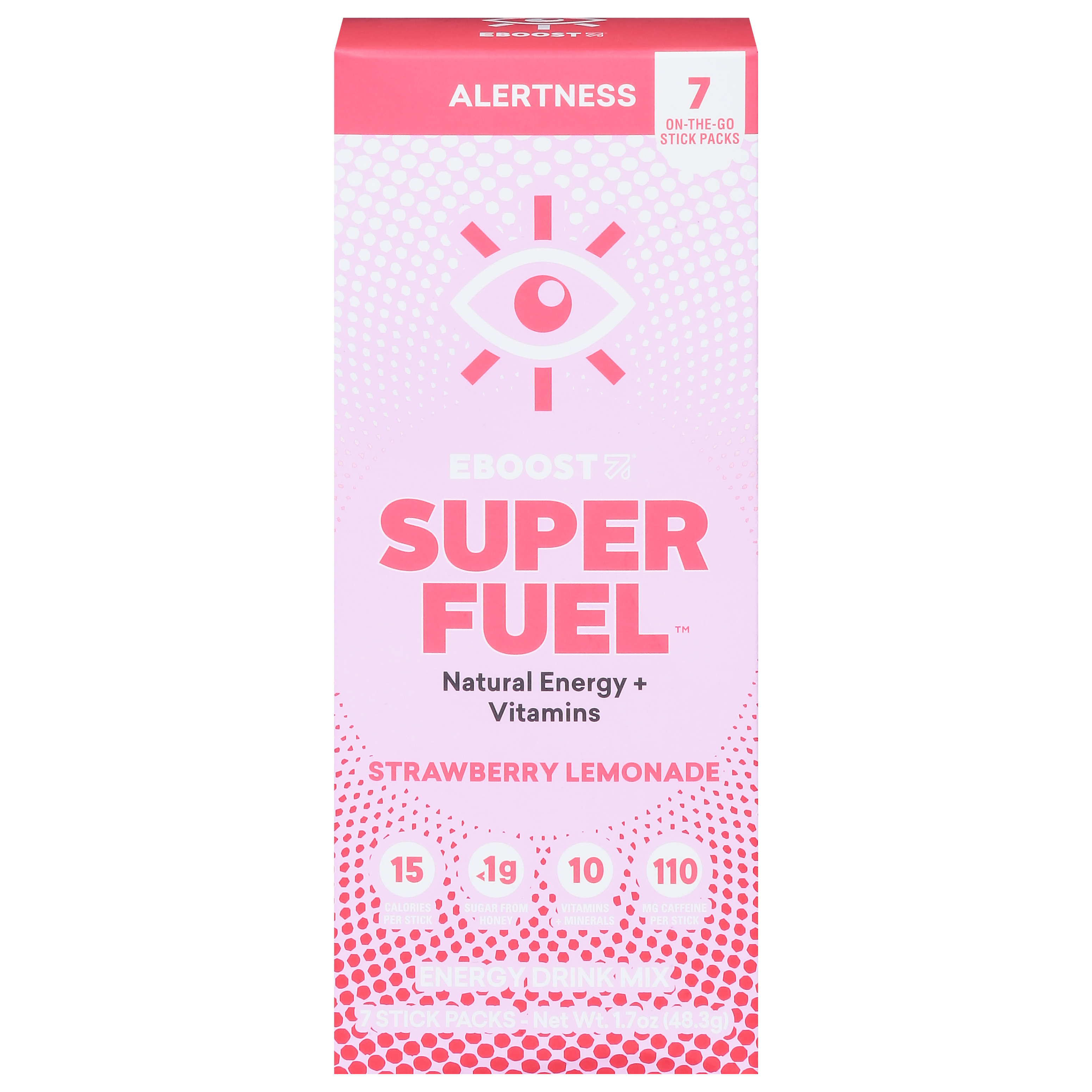 Eboost Super Fuel Strawberry Lemonade Energy Drink Mix 7 - 1.7 oz Packs