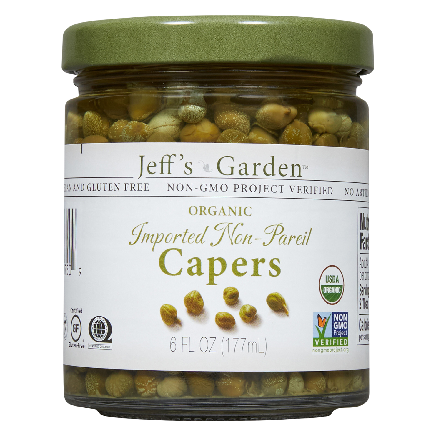 Jeff's Garden Organic Imported Non-Pareil Capers,