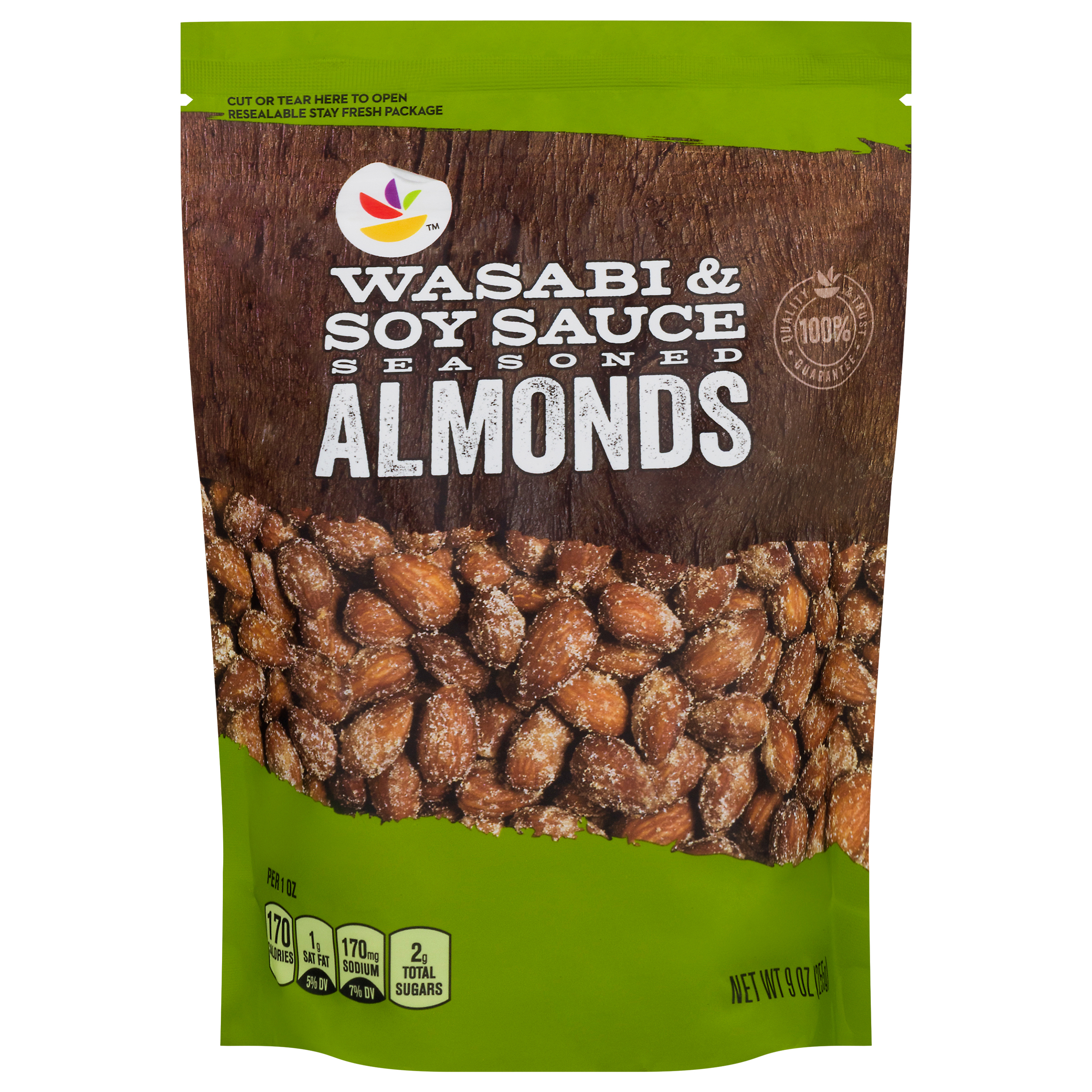 Ahold Seasoned Wasabi & Soy Sauce Almonds 9 oz Pouch