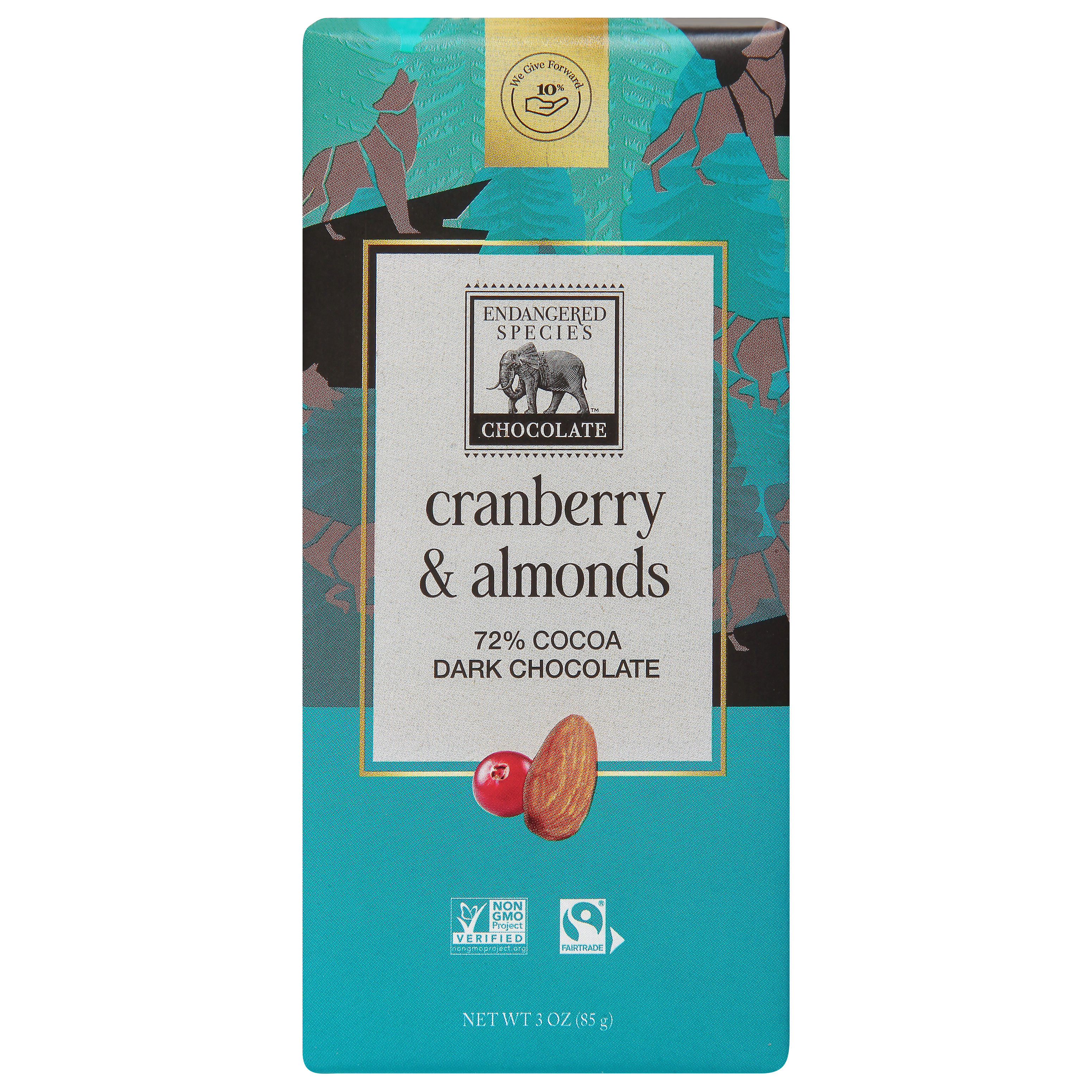 Endangered Species Chocolate Wolf, Dark w/Crnbry & Almond