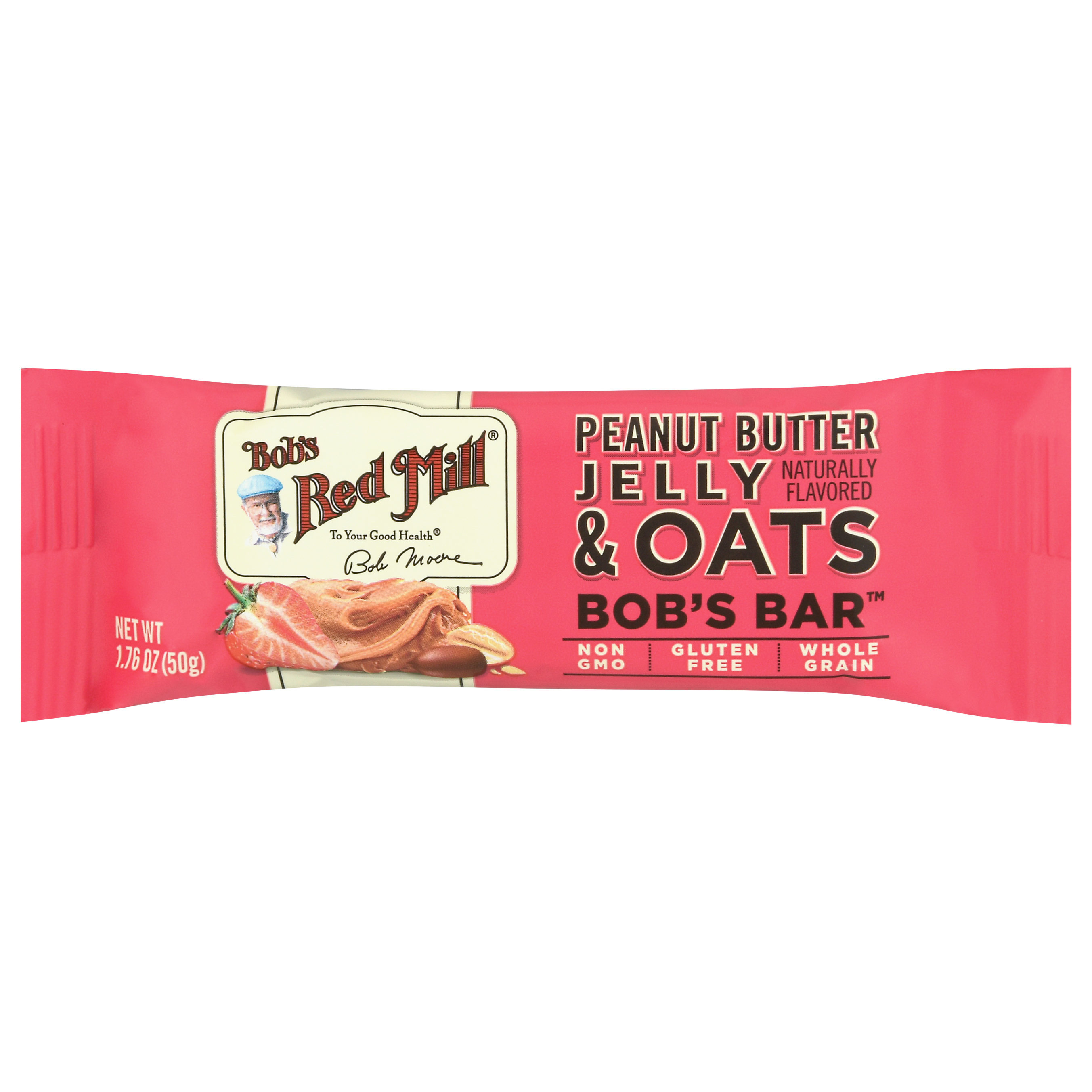 Bob's Red Mill Peanut Butter Jelly & Oats Bar 1.76 oz Wrapper