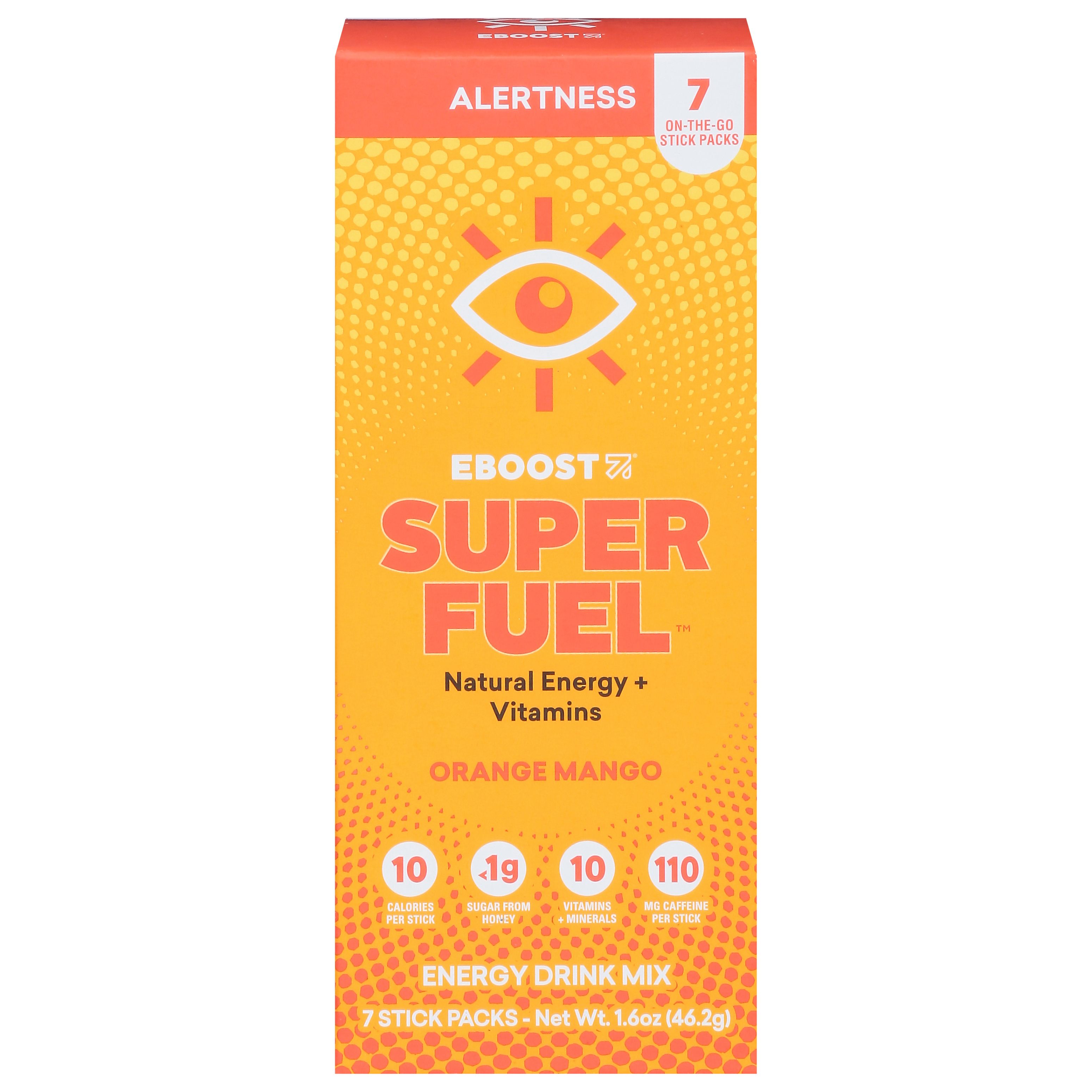 Eboost Super Fuel Orange Mango Energy Drink Mix 7 - 1.6 oz Packs