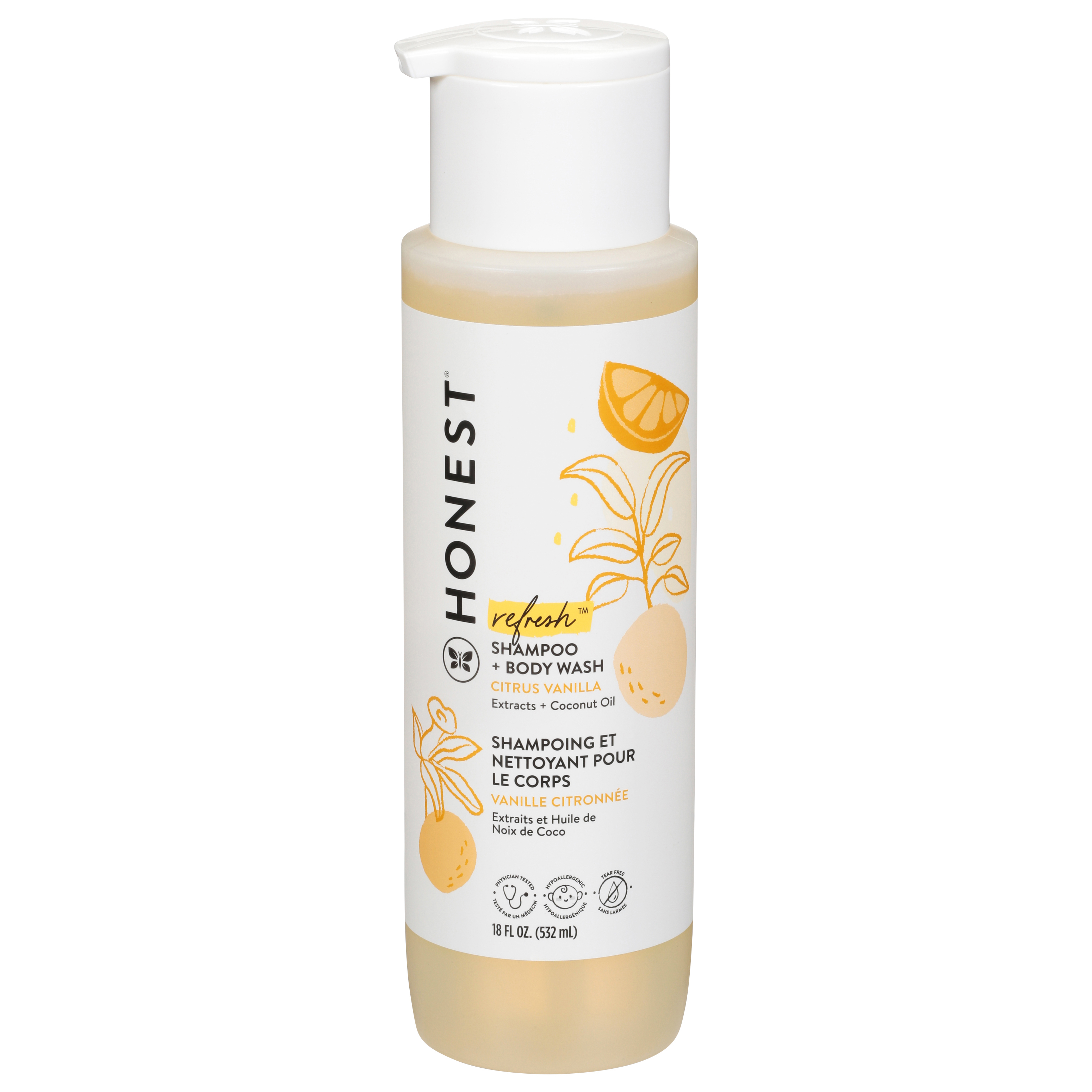Honest Refresh Citrus Vanilla Shampoo + Body Wash