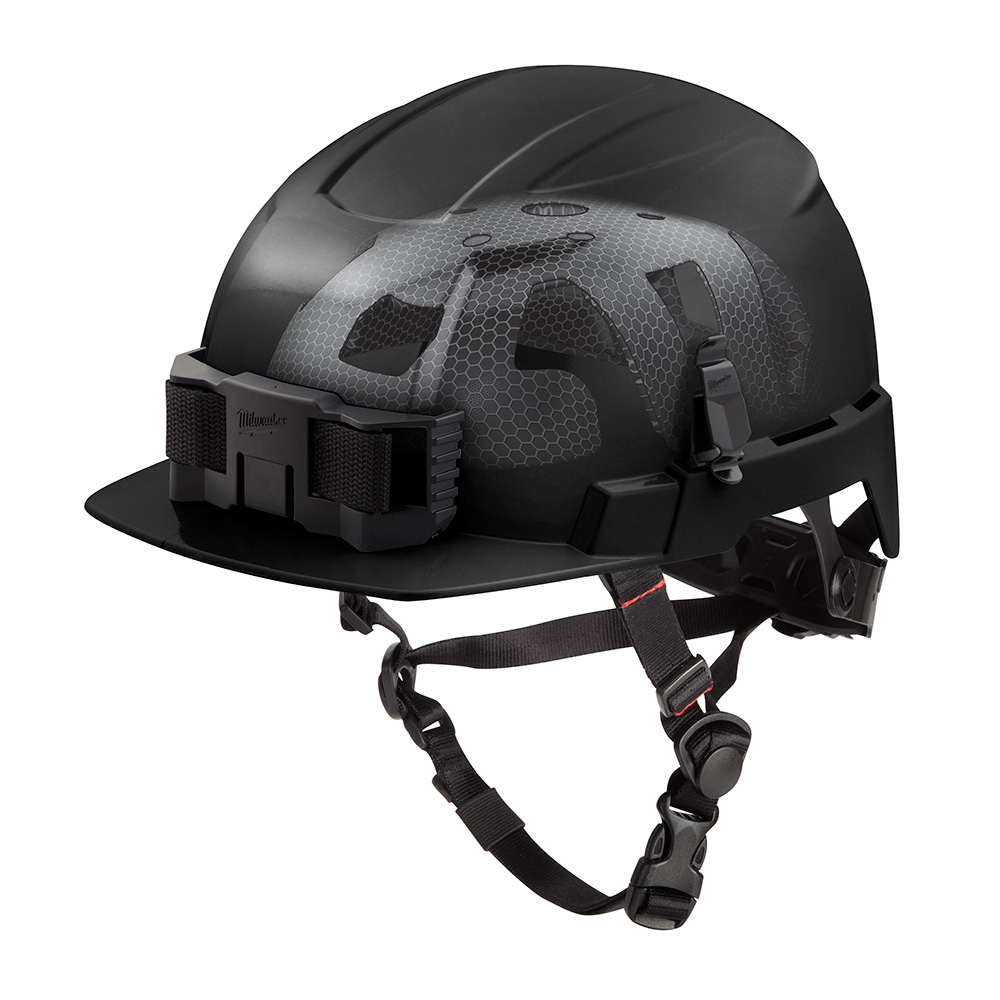 BOLT Black Front Brim Safety Helmet with IMPACT ARMOR Liner (USA) - Type 2, Class E