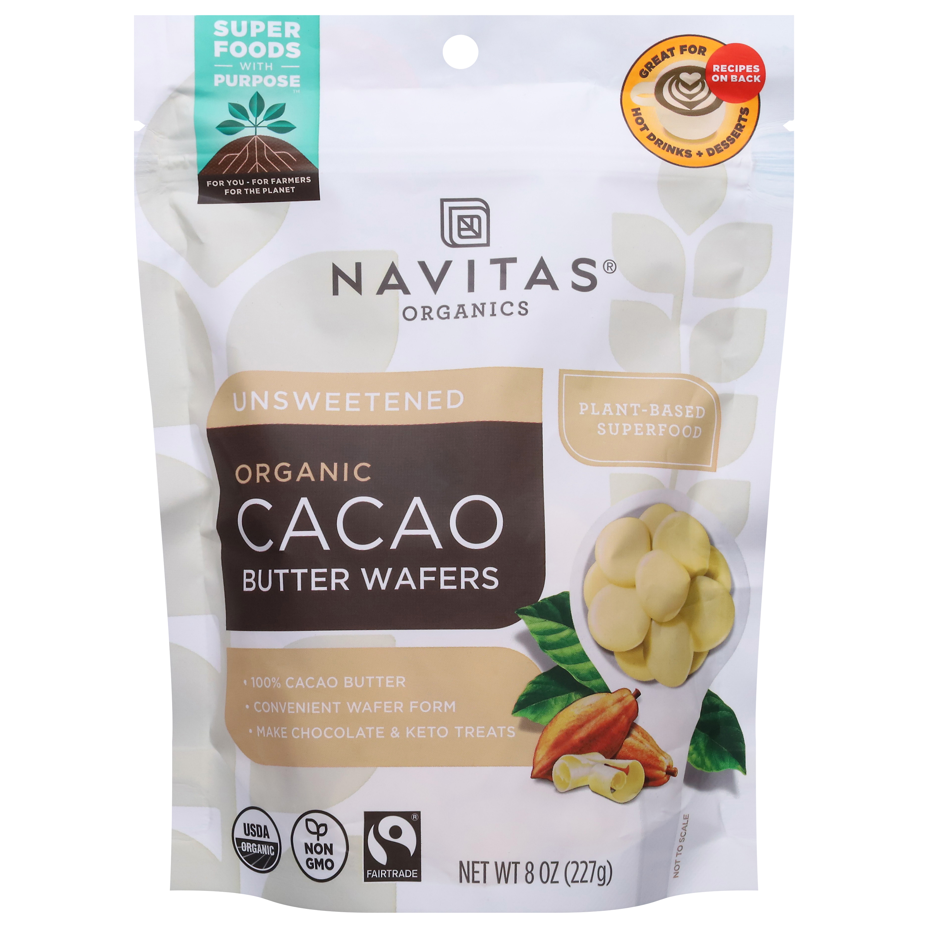 Navitas Organics Organic Unsweetened Cacao Butter Wafers