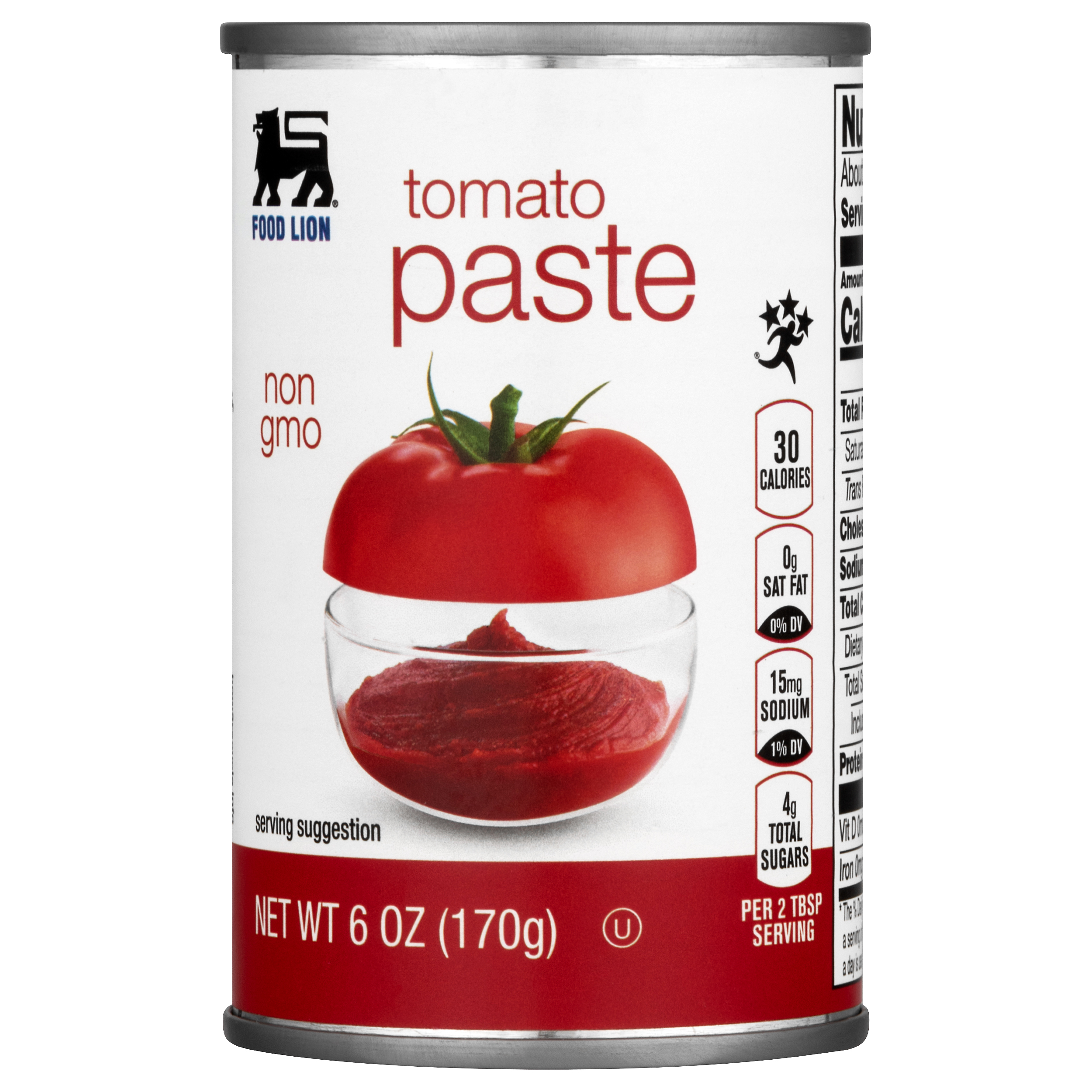 Food Lion Tomato Paste, Non GMO, Can