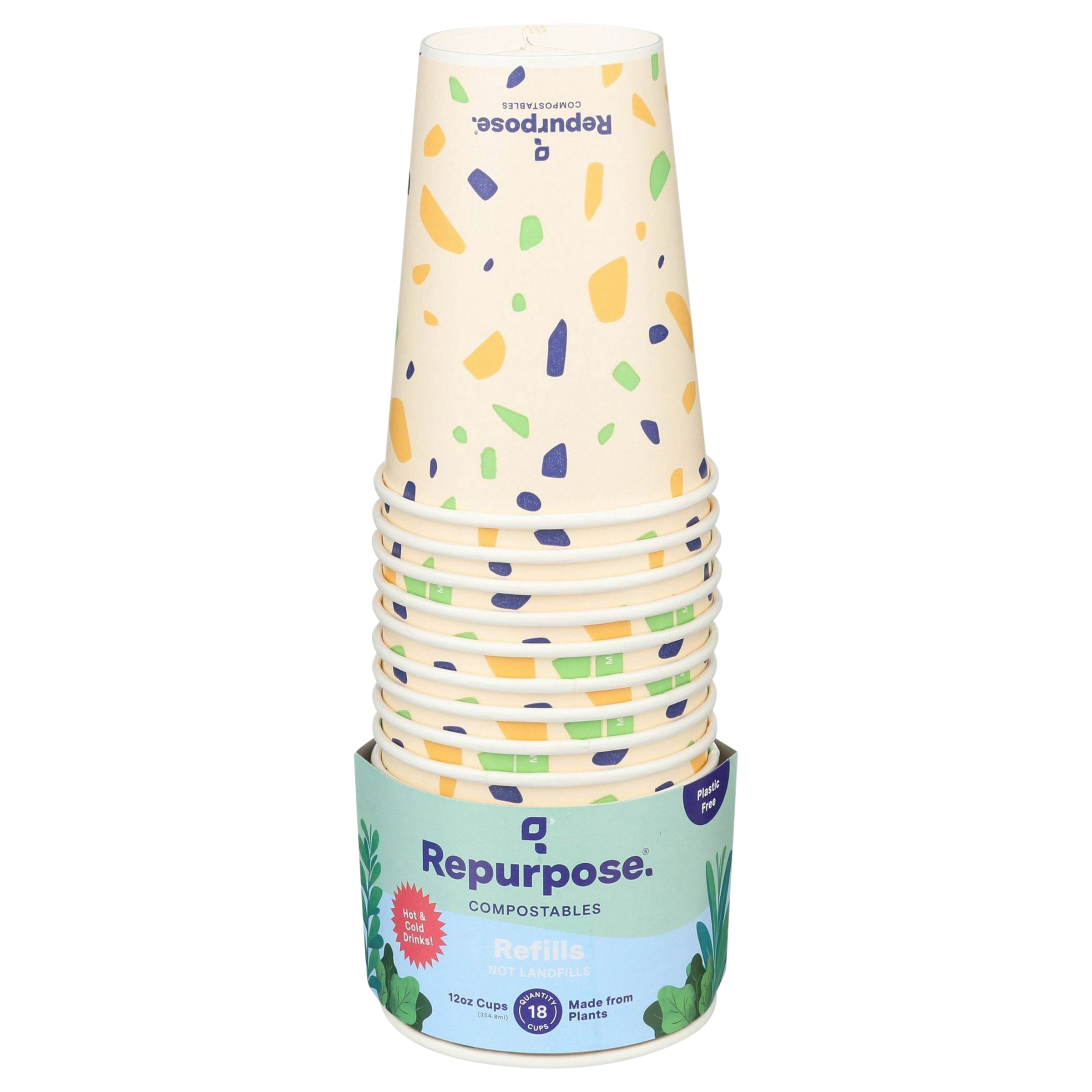 Repurpose Compostable Hot and Cold Cups, (12 oz),