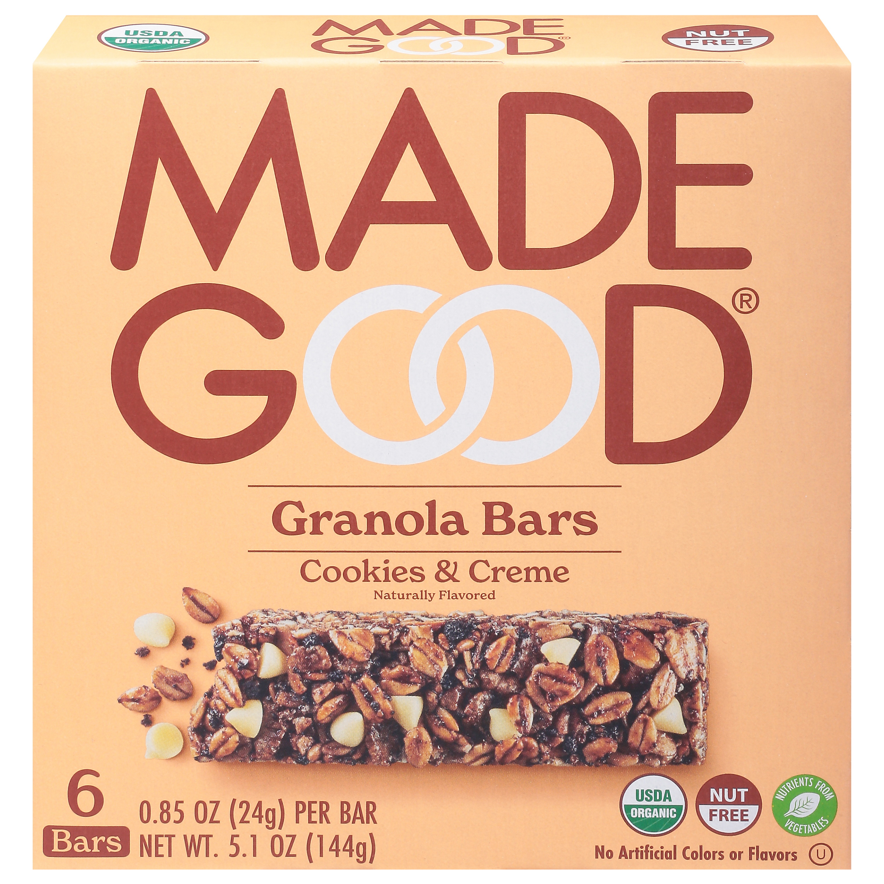 MadeGood Cookies & Creme Granola Bars