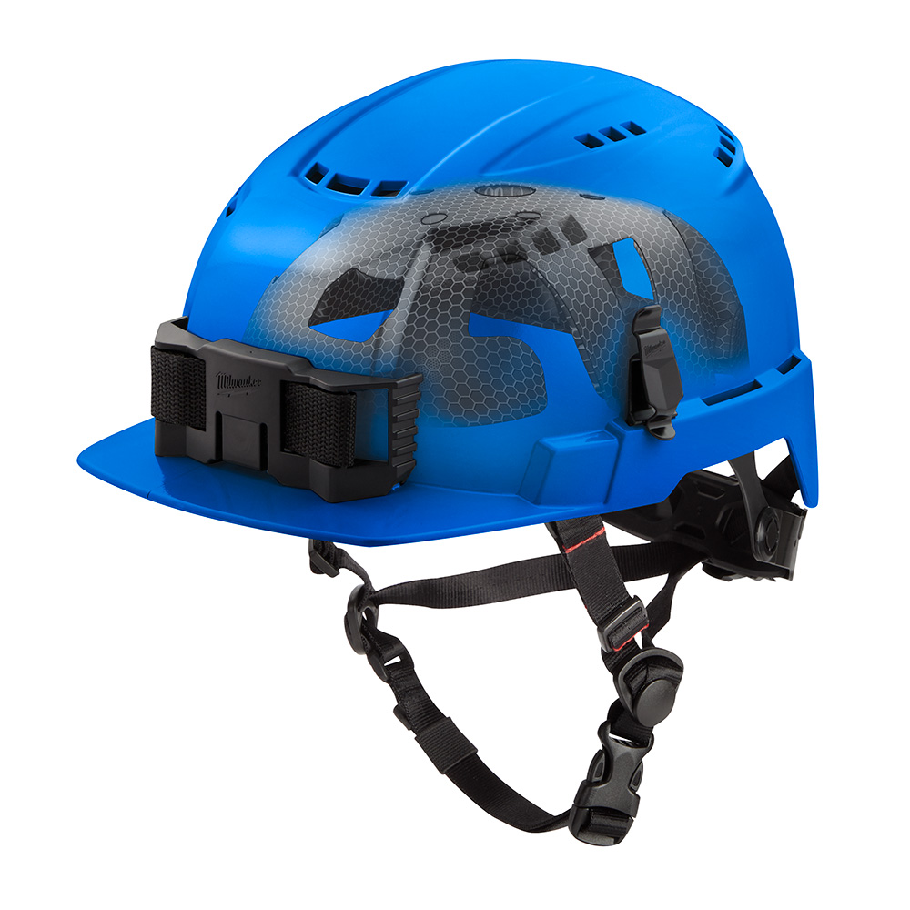 BOLT Blue Front Brim Vented Safety Helmet with IMPACT ARMOR Liner (USA) - Type 2, Class C