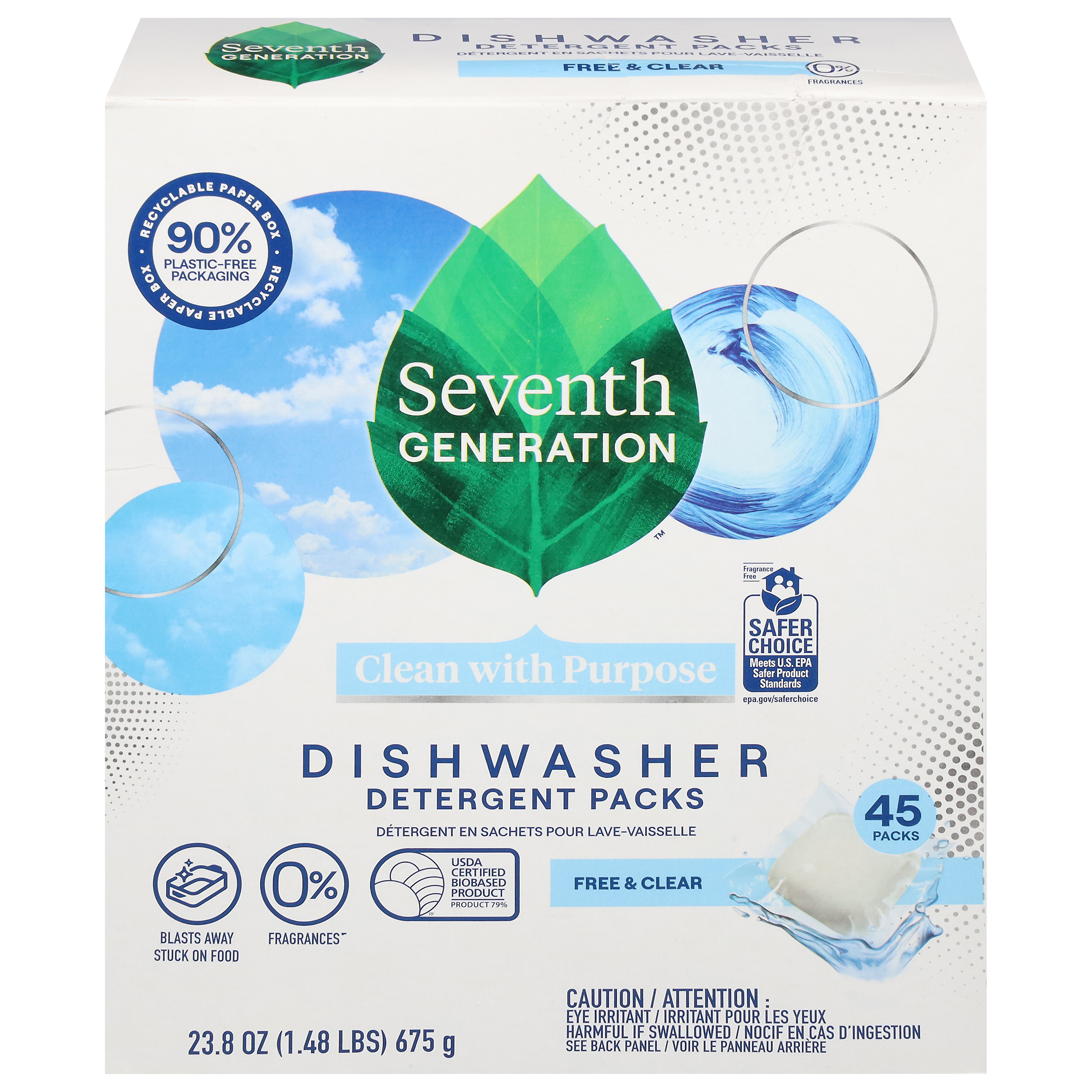 Seventh Generation Free & Clear Dishwasher Detergent Packs