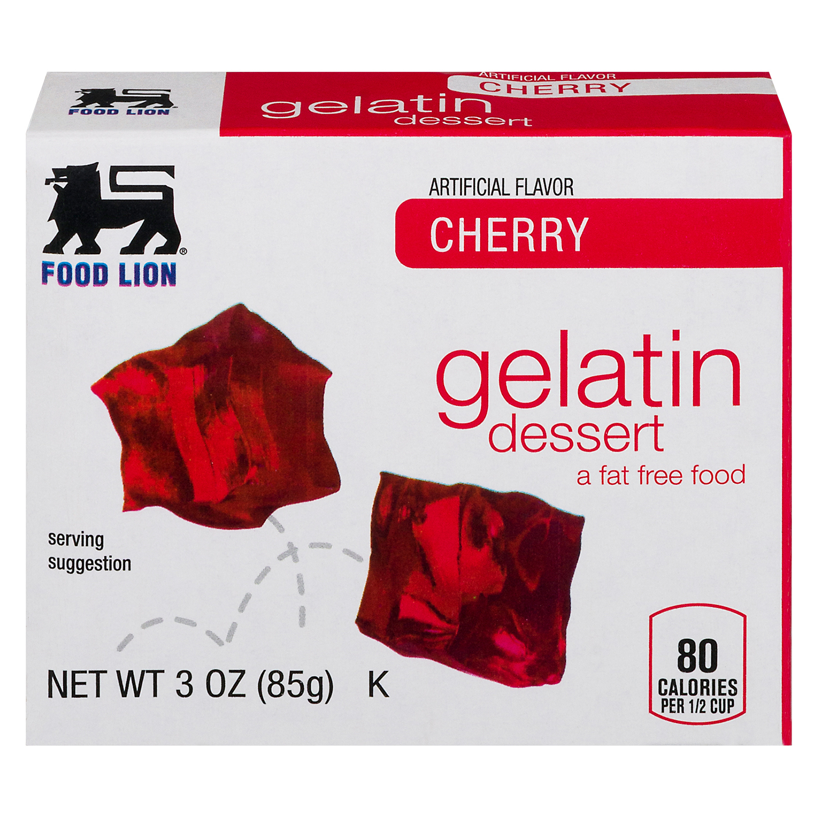 Food Lion Cherry Gelatin Dessert 3 oz Box