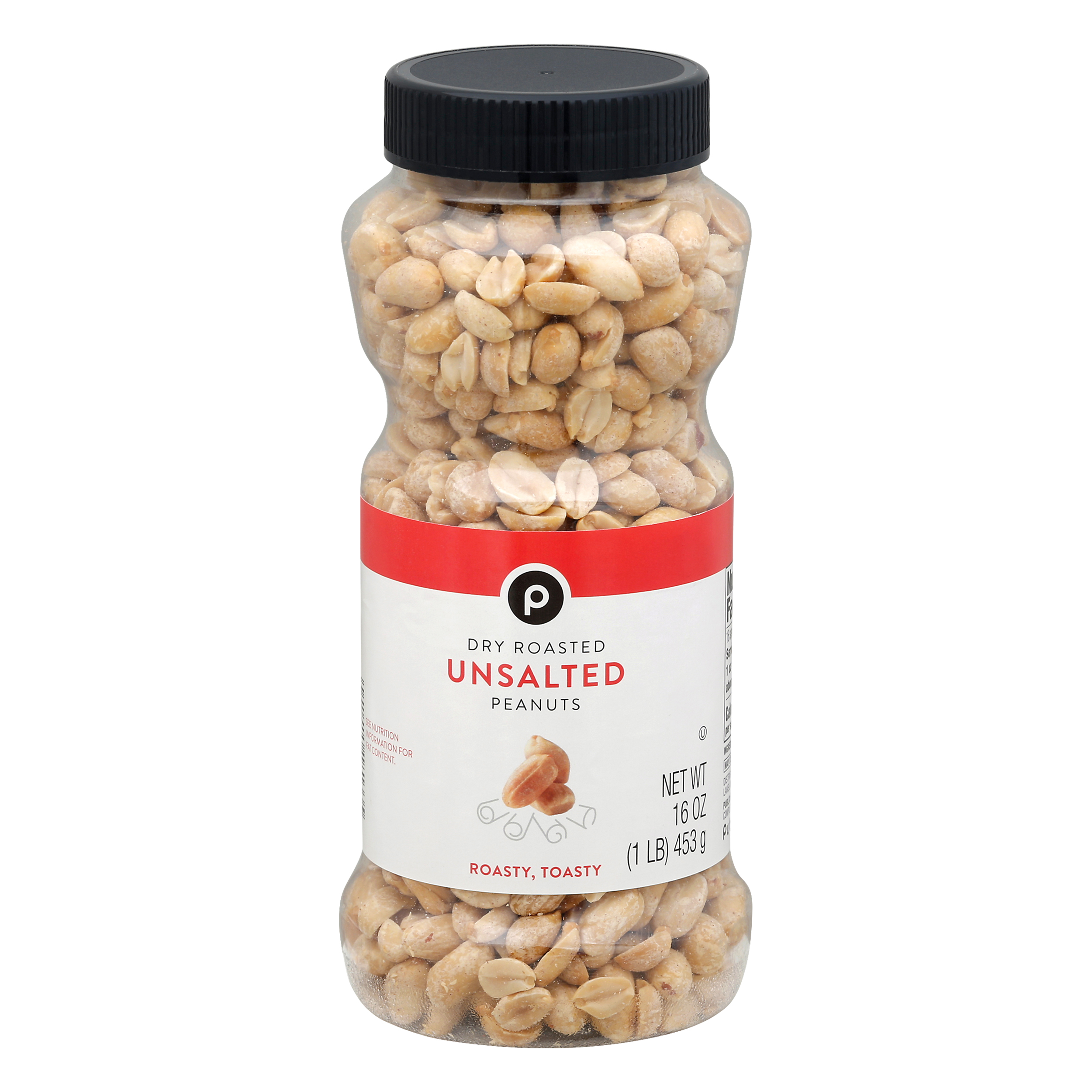 Publix Dry Roasted Unsalted Peanuts 16.0 oz JAR