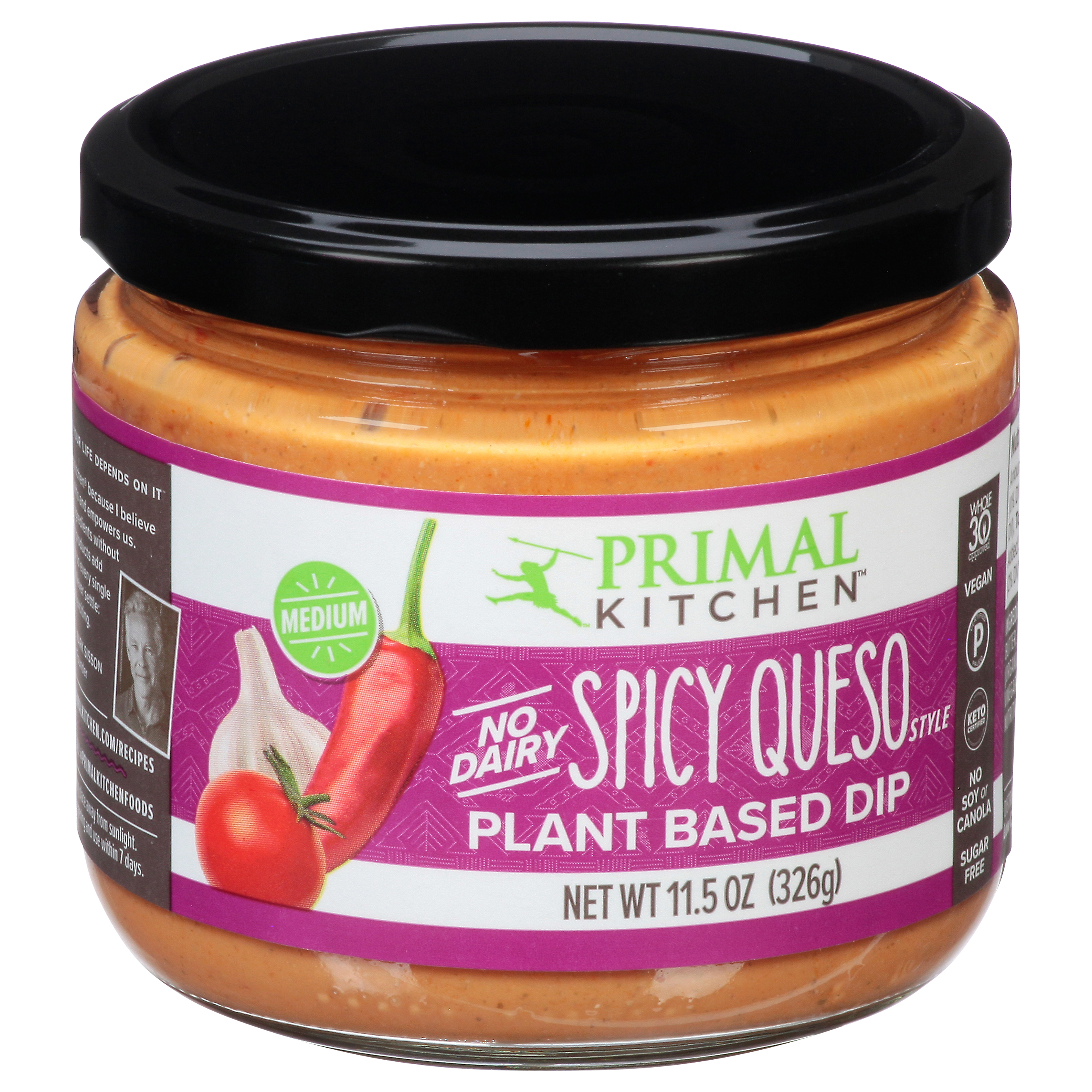 Primal Kitchen Medium No Dairy Spicy Queso Style Plant Based Dip
