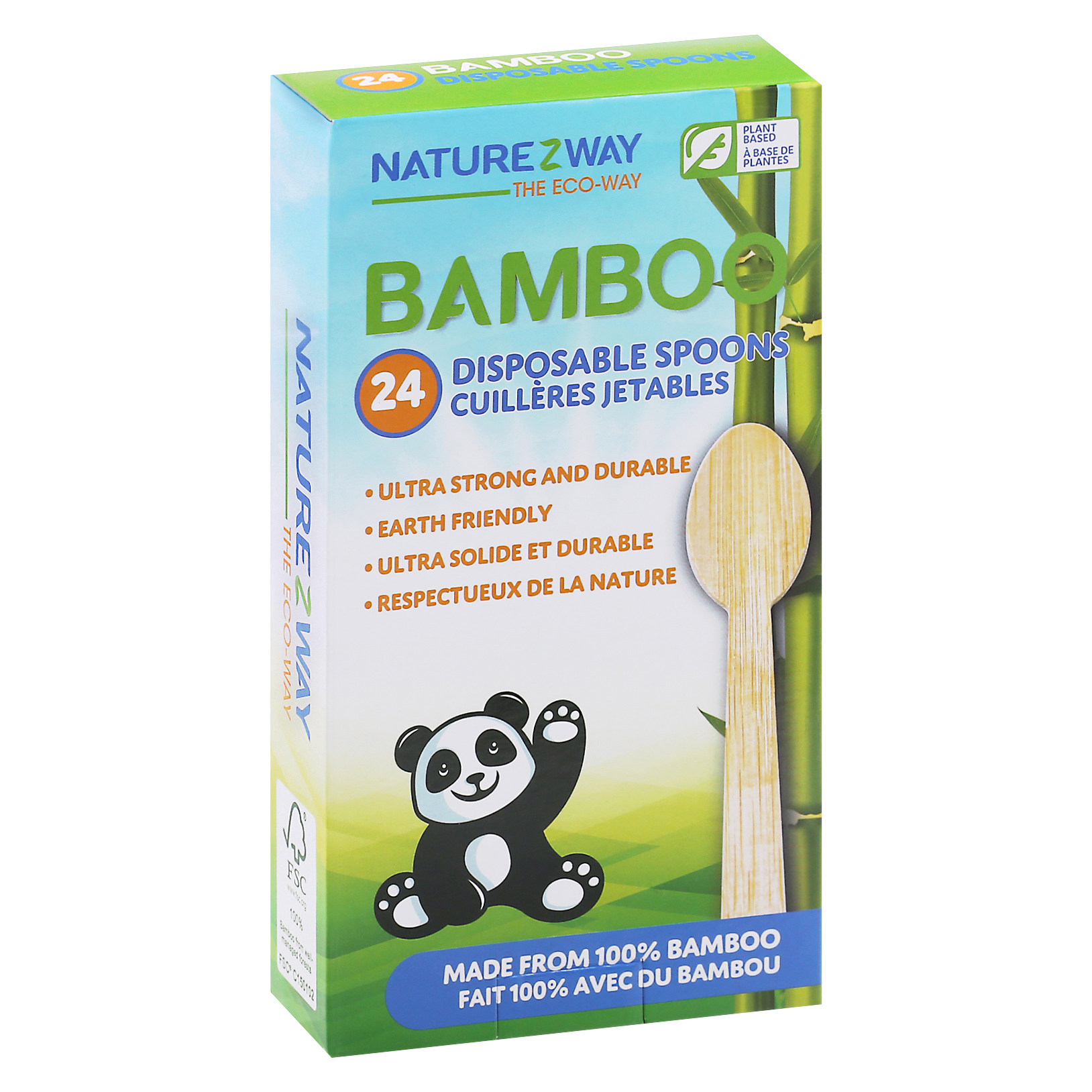 NatureZWay Bamboo Disposable Spoons 24 ea Box