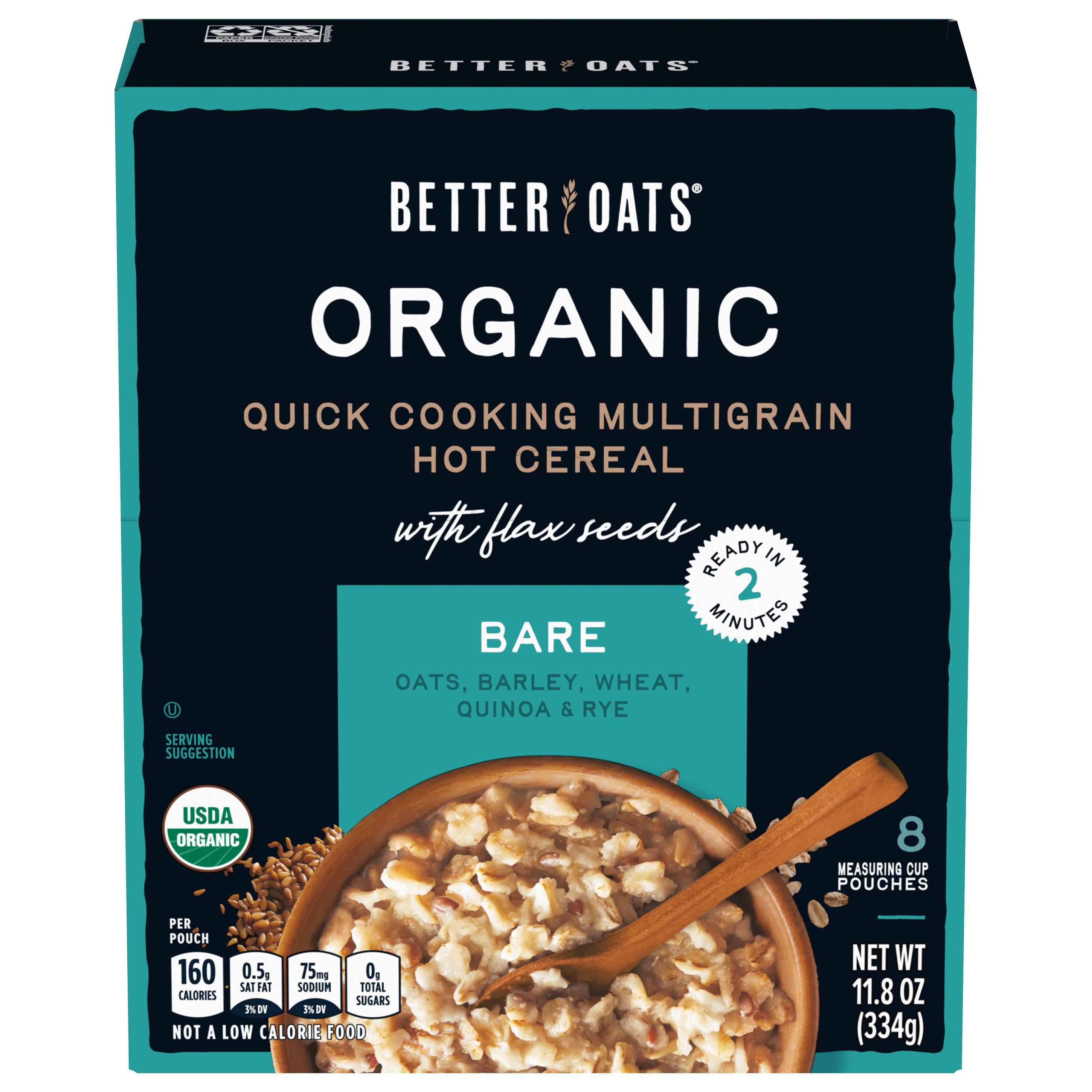 Better Oats Organic Bare Hot Cereal with Flax Seeds