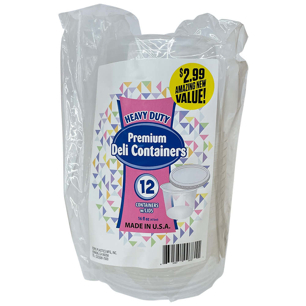 FoodDeliContainerW/LidClear16oz/12ct