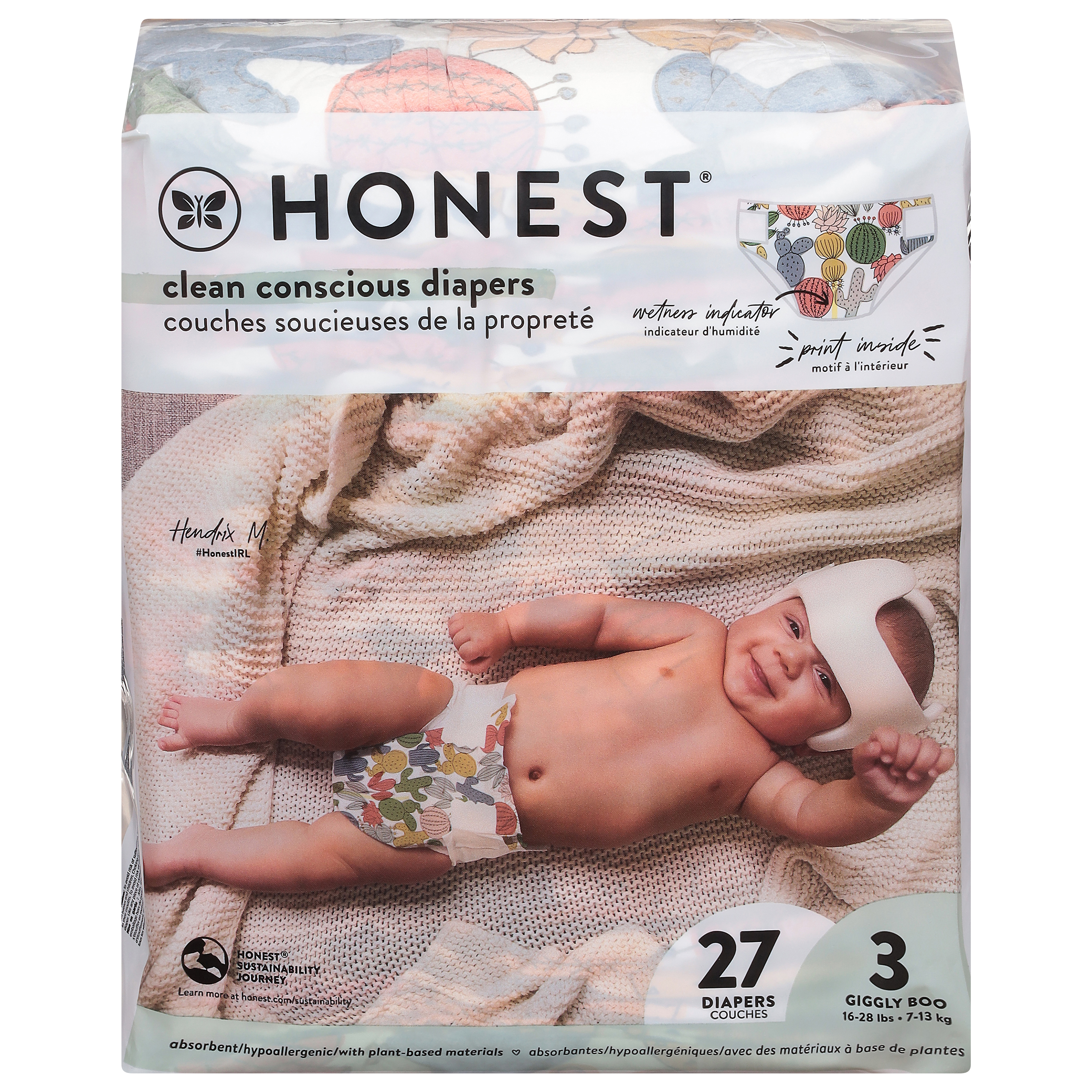 Honest Giggly Boo Cactus Cuties Diapers 3 (16-28 lbs)