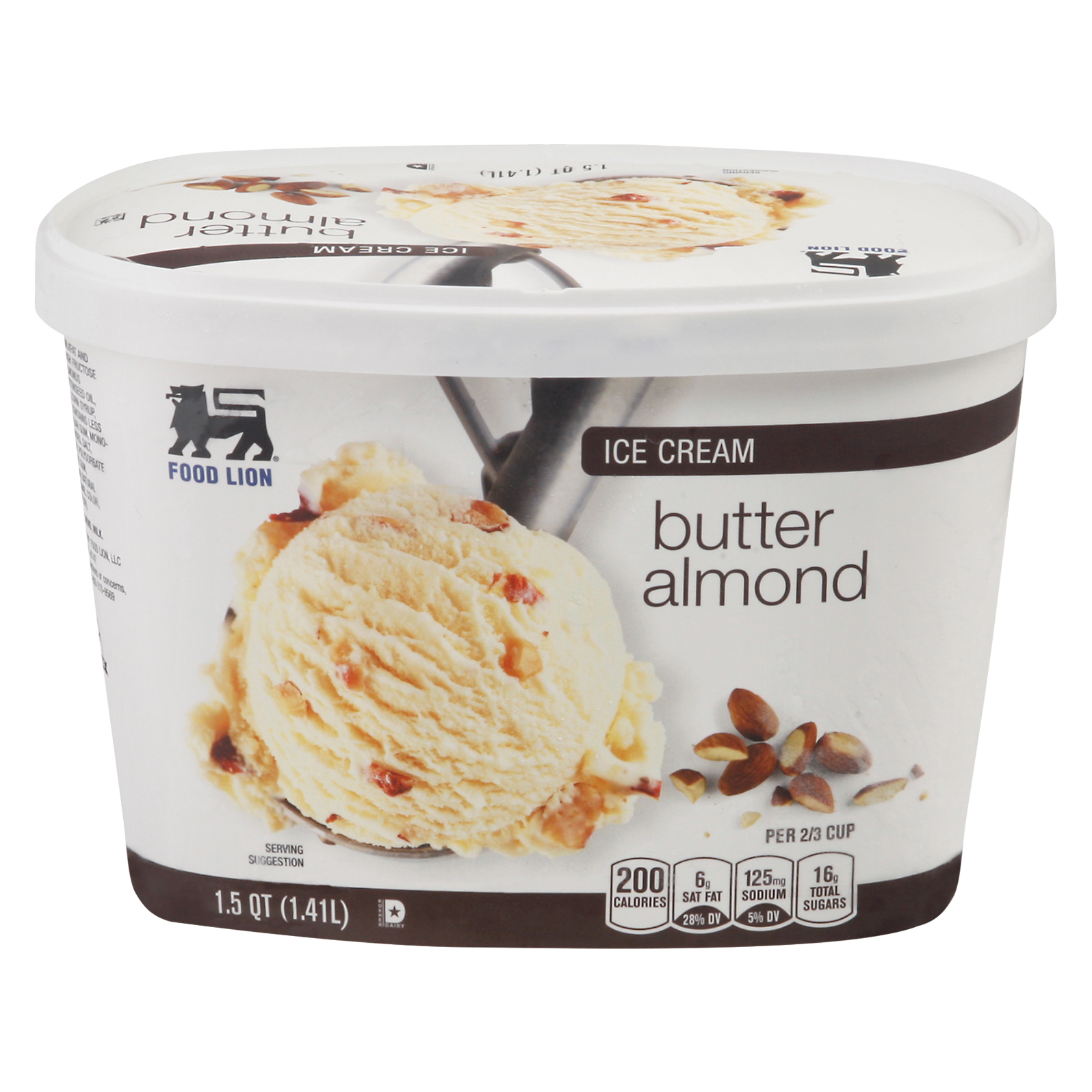 Food Lion Butter Almond Ice Cream 1.5 qt