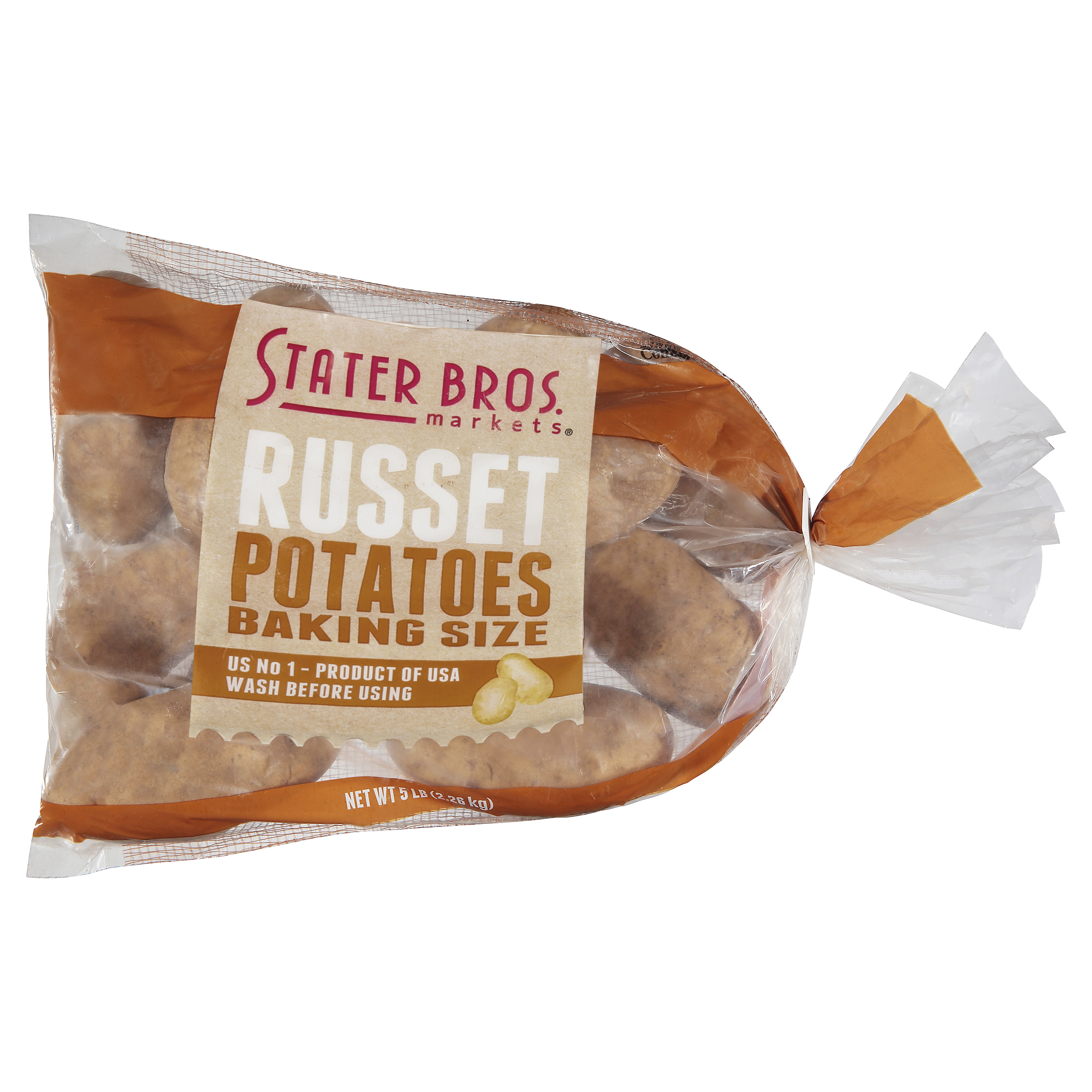 Stater Bros. Markets Baking Size Russet Potatoes 5 lb Bag