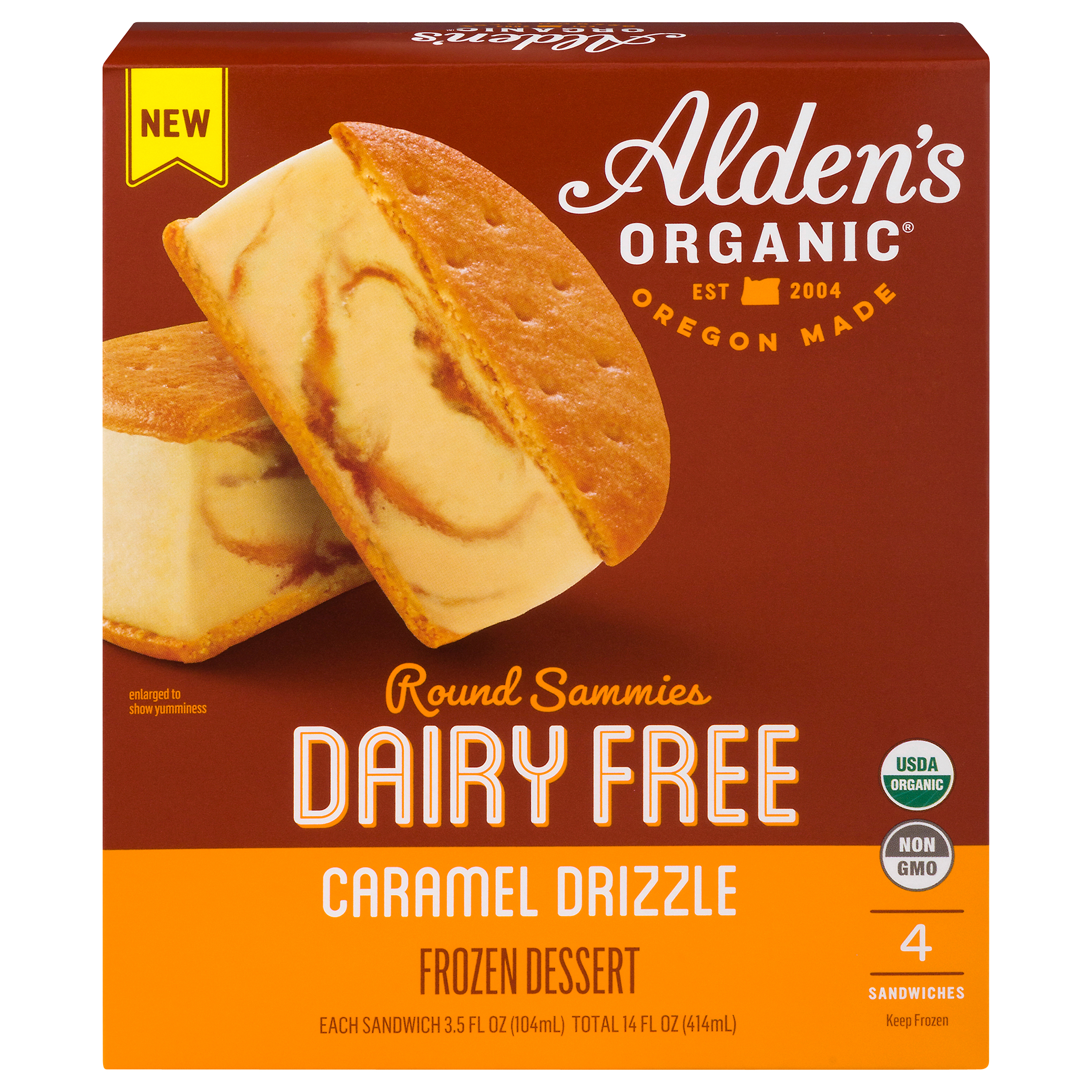 Alden`s Organic CaramelDrizzle,RoundSammie