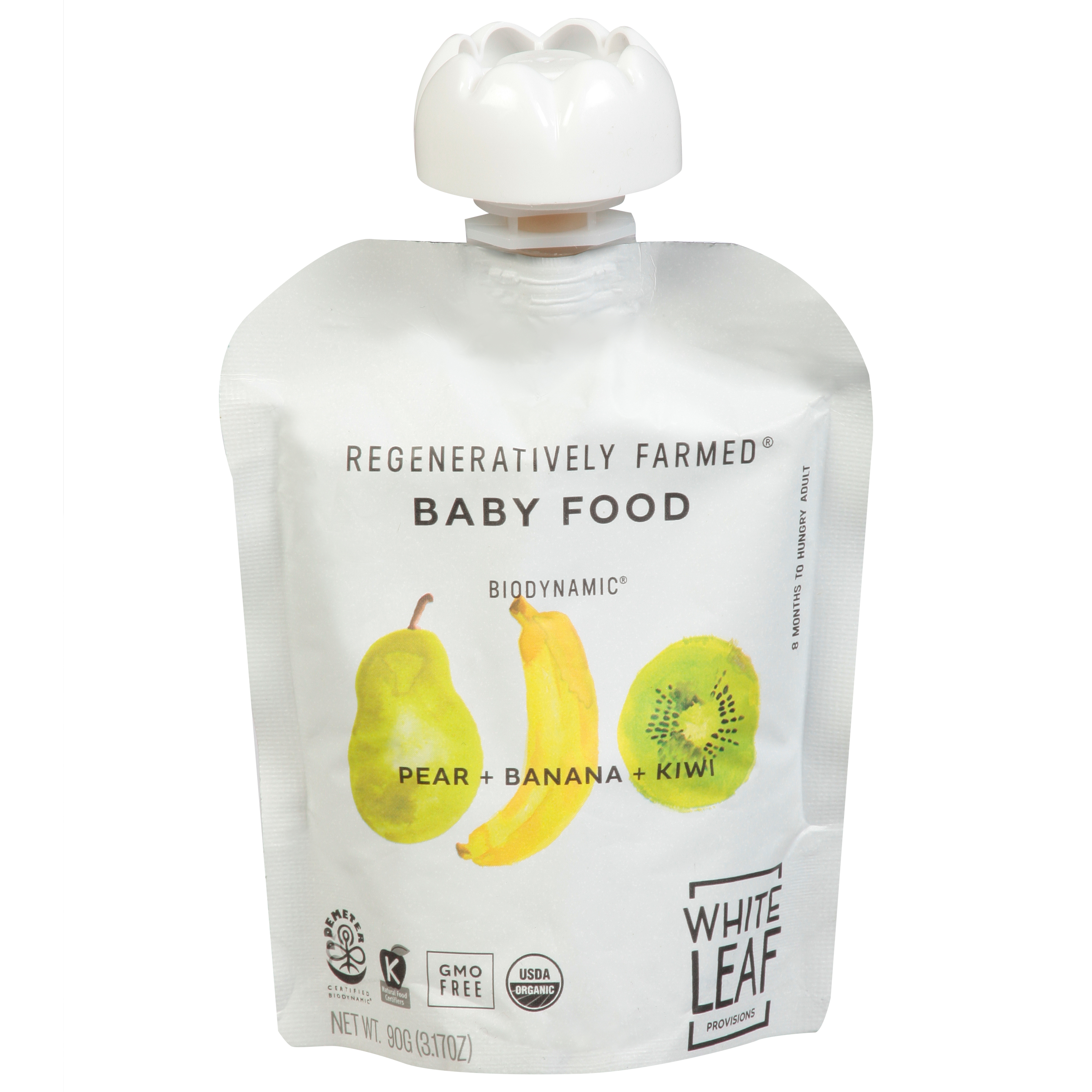White Leaf Provisions Biodynamic Pear + Banana + Kiwi Baby Food
