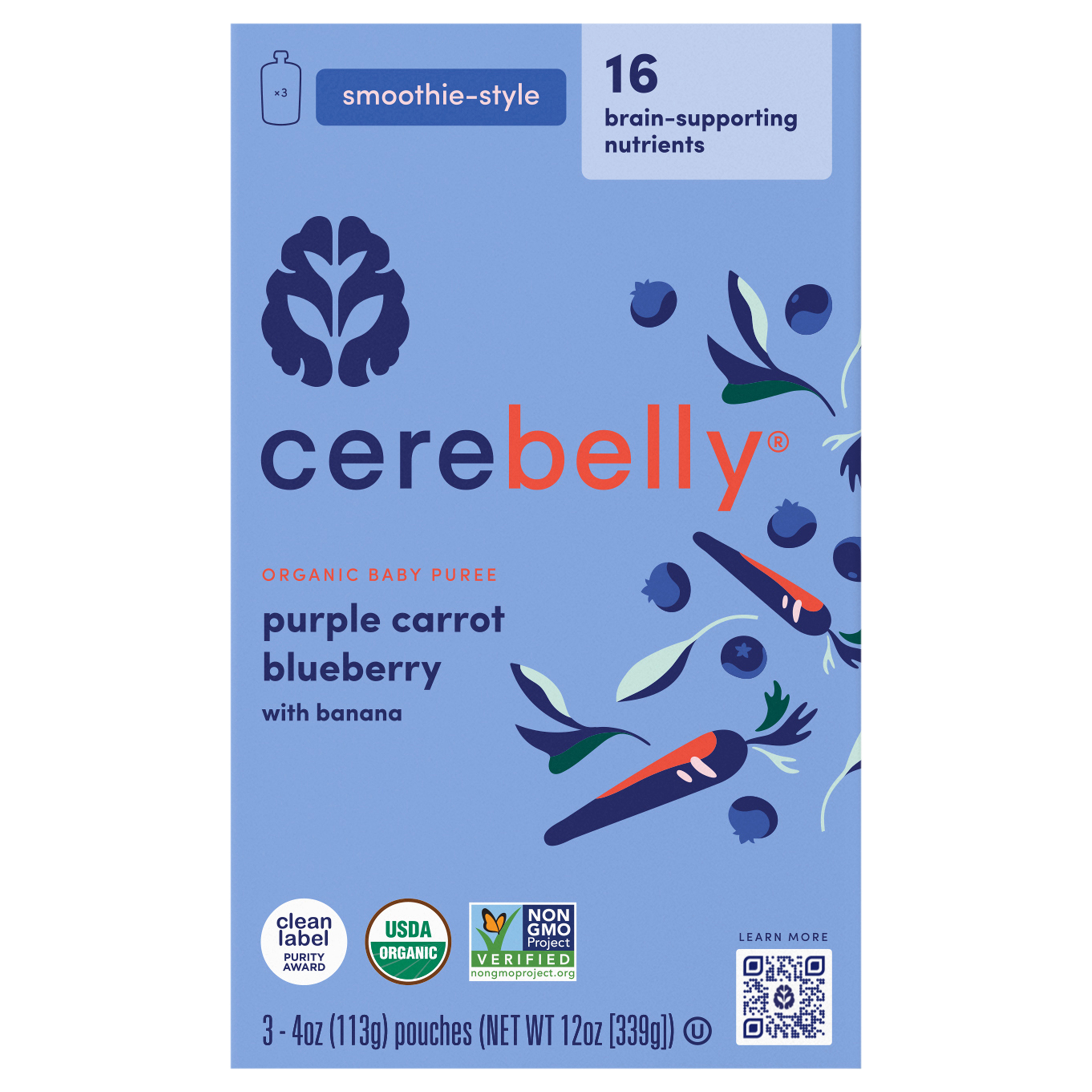 Organic Purple Carrot Blueberry Banana Smoothie