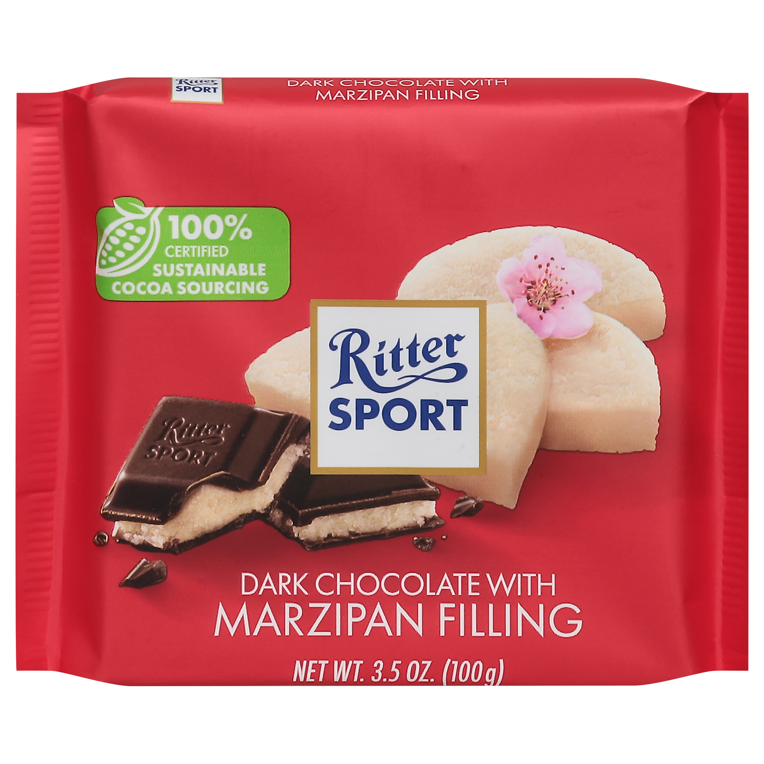 Ritter Sport Dark Chocolate with Marzipan Filling