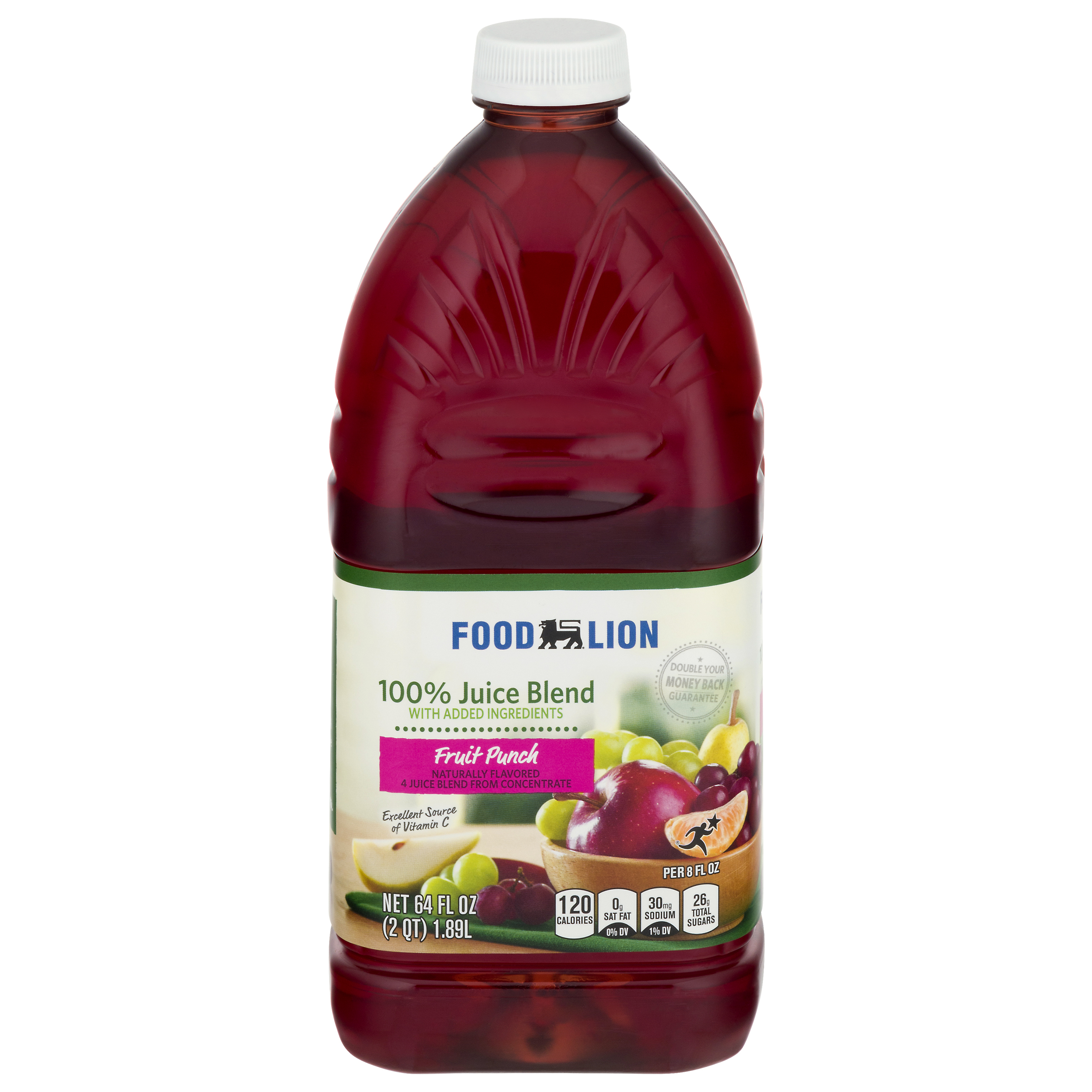 Food Lion Fruit Punch 100 Juice Blend 64 oz Bottle
