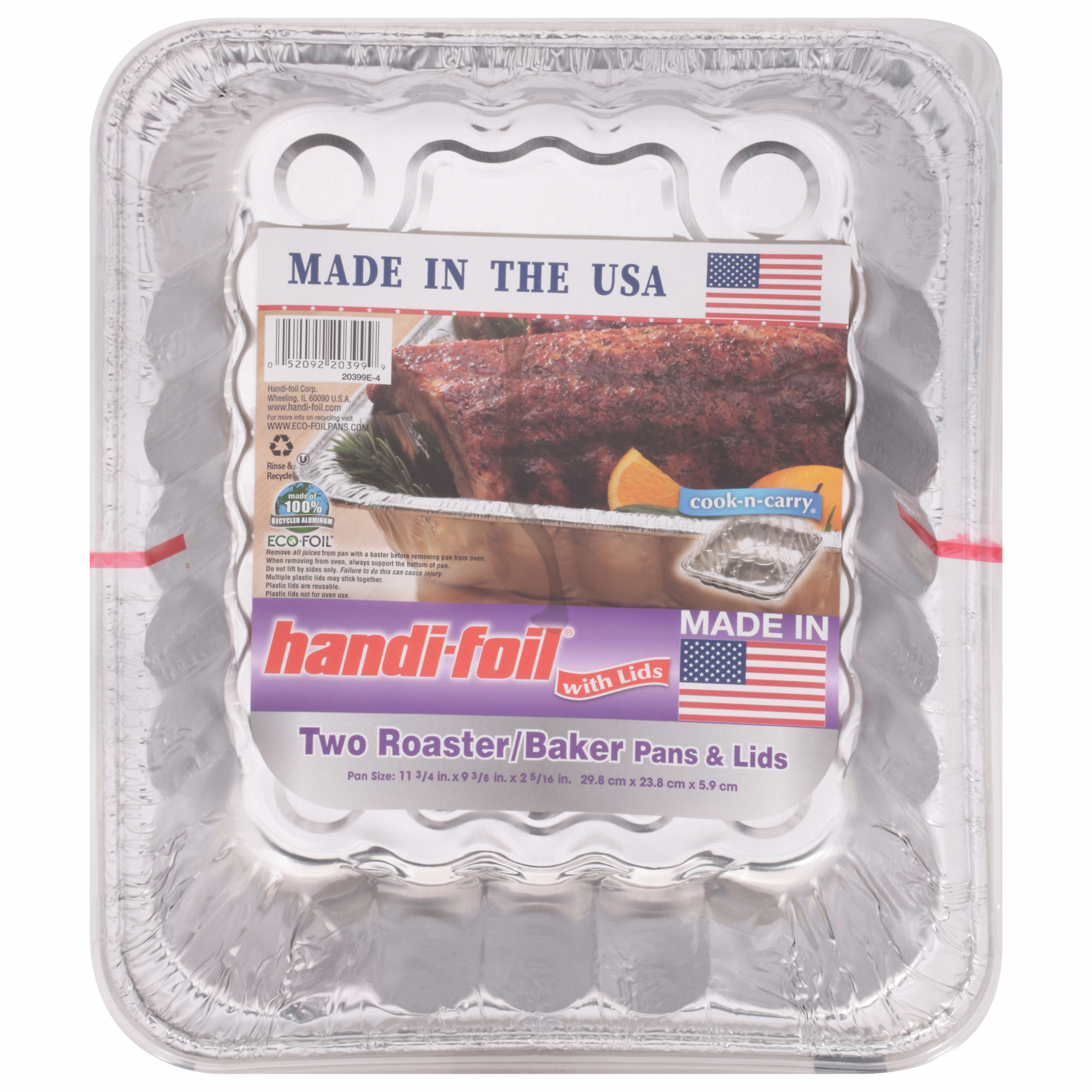 Handi-Foil Eco-Foil Cook-n-Carry Roaster Baker Pan, 2 pack