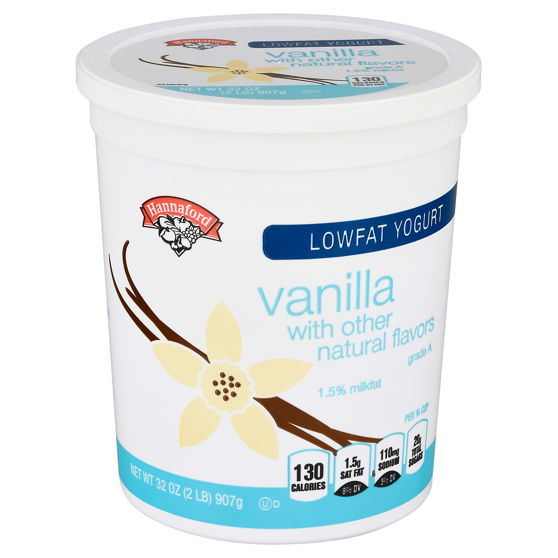 Hannaford Lowfat Vanilla Yogurt 32 Oz