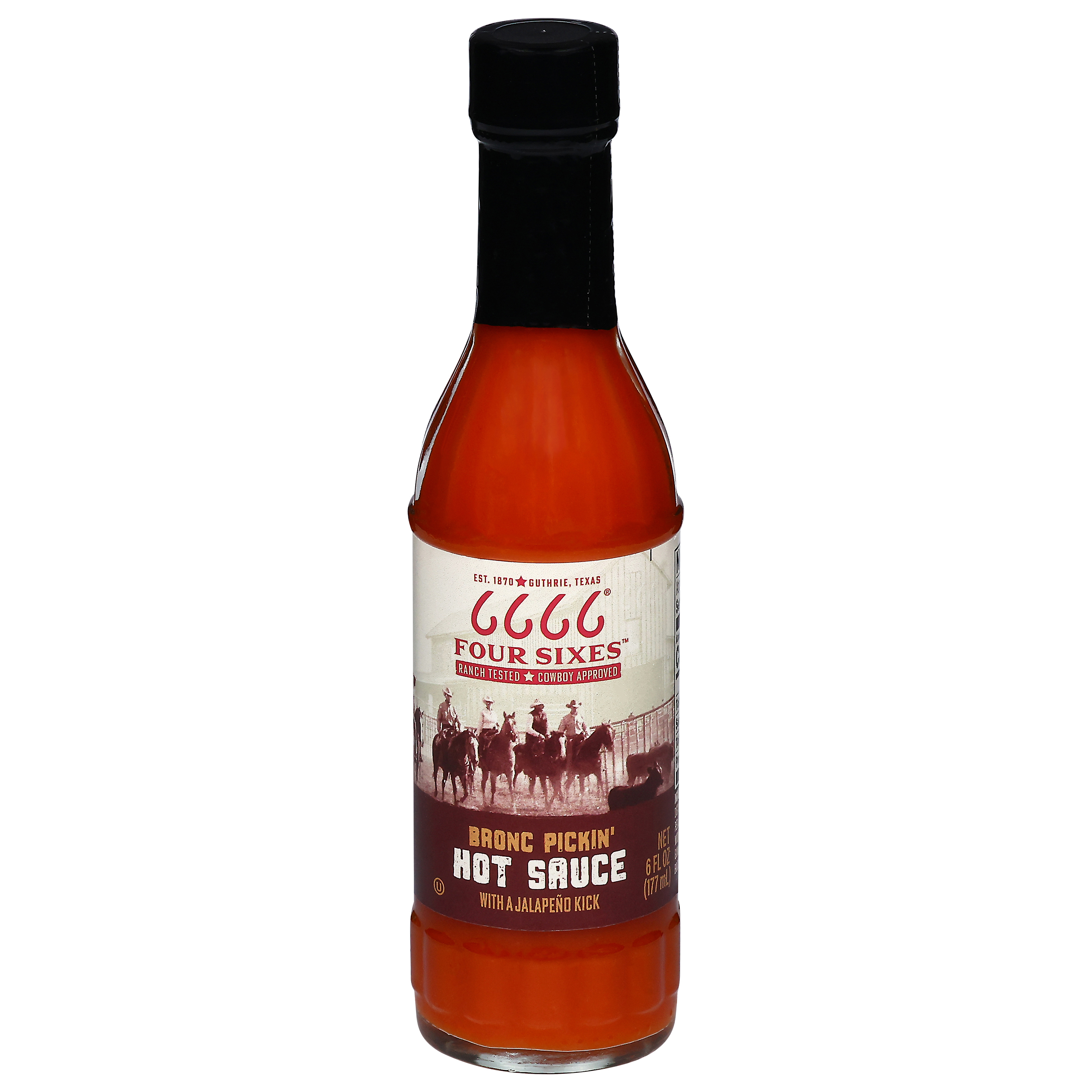 Four Sixes Bronc Pickin' Hot Sauce with a Jalapeno Kick