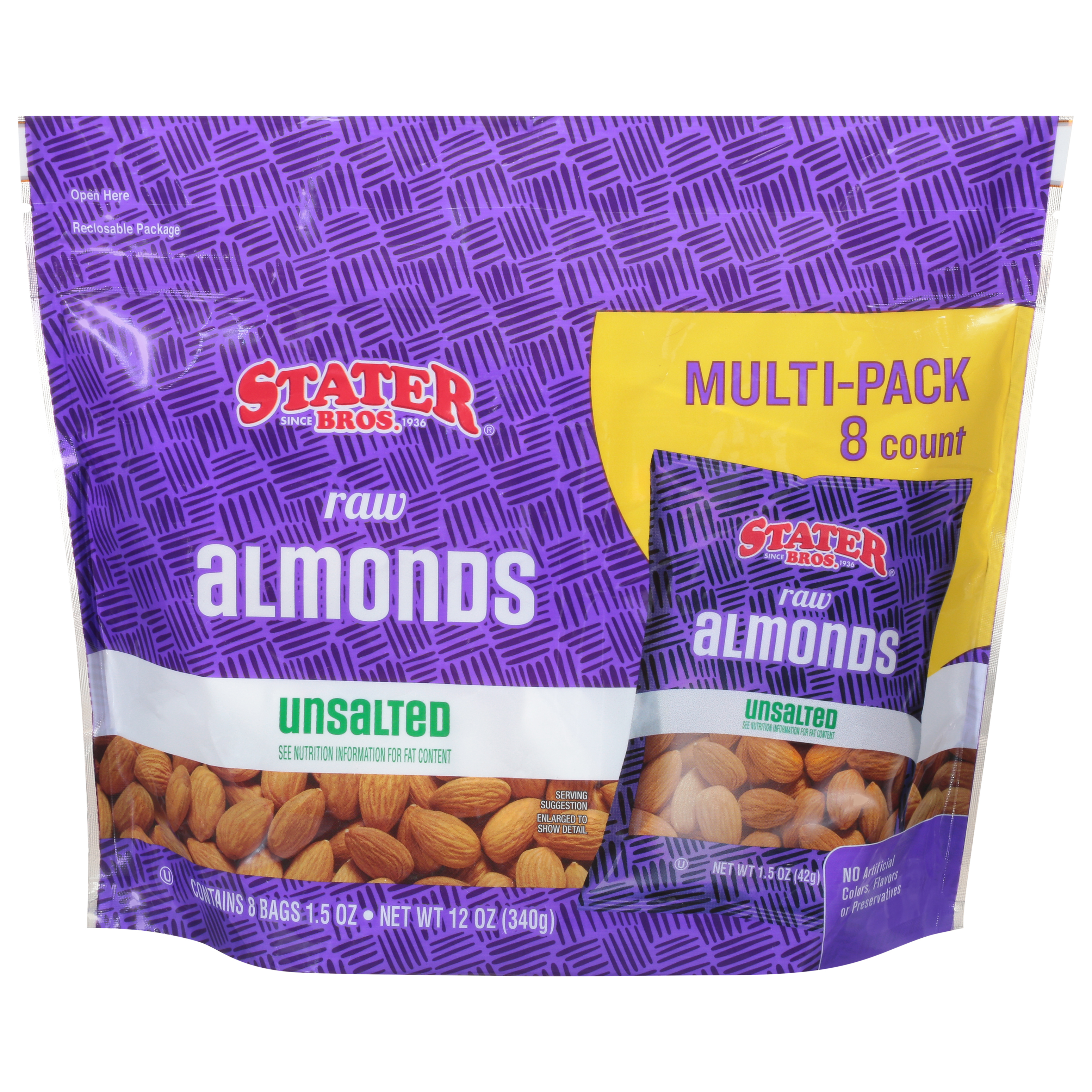 Stater Bros. MultiPack Raw Unsalted Almonds 8 ea