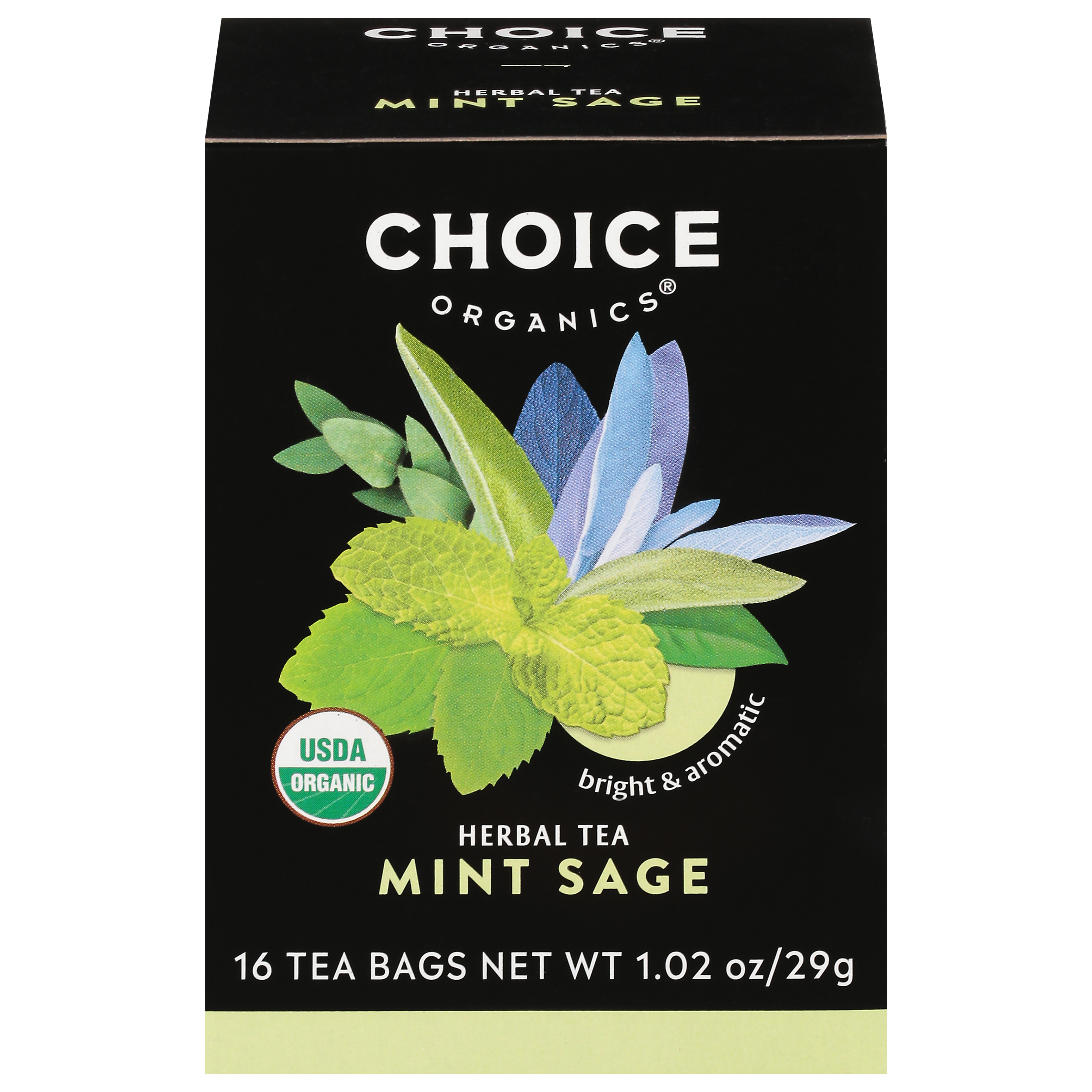 Choice Organics Tea Bags Mint Sage Herbal Tea