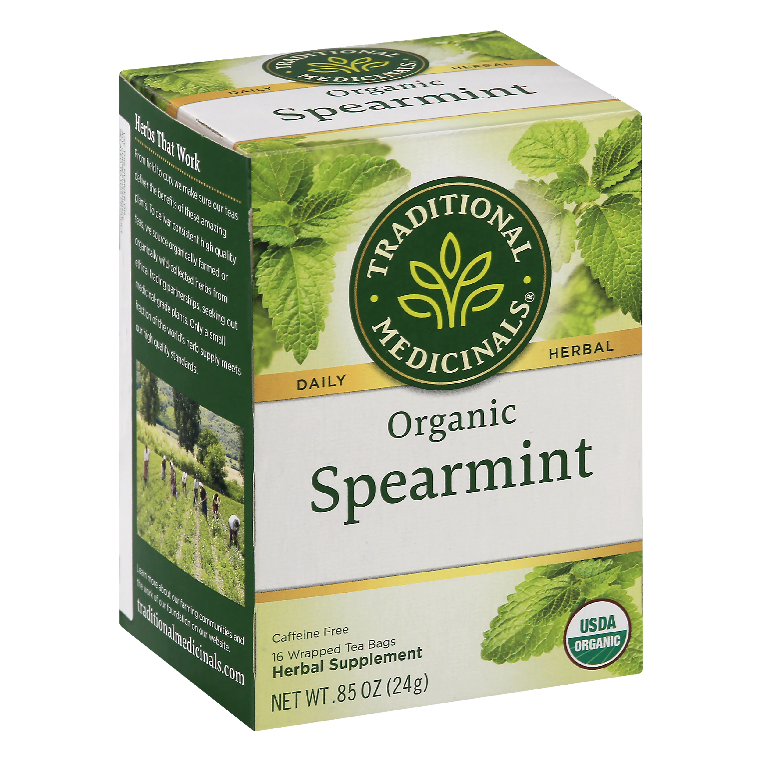 Traditional Medicinals Organic Tea Bags Spearmint Herbal Supplement