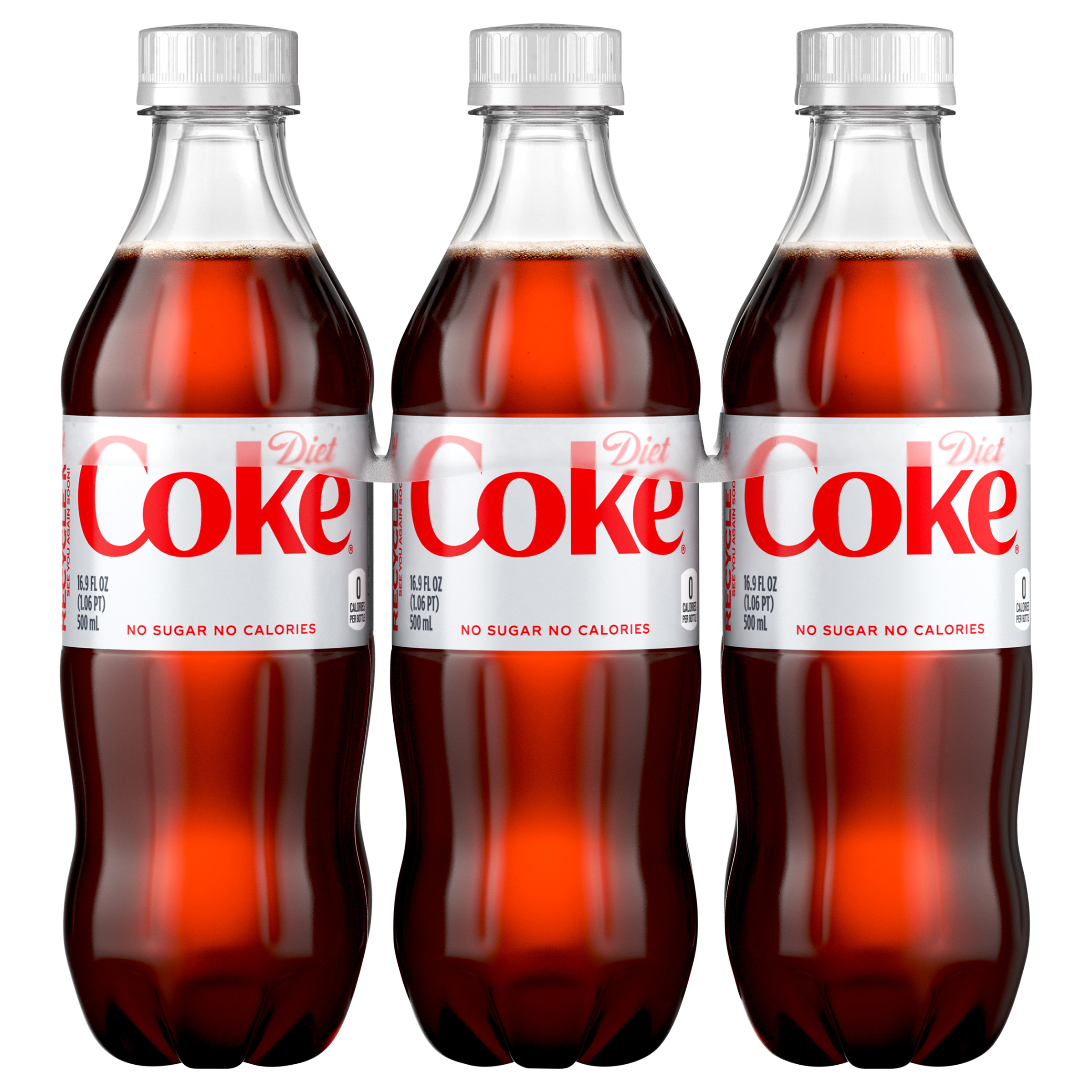 Diet Coke Bottles, 16.9 fl oz, 6 Pack