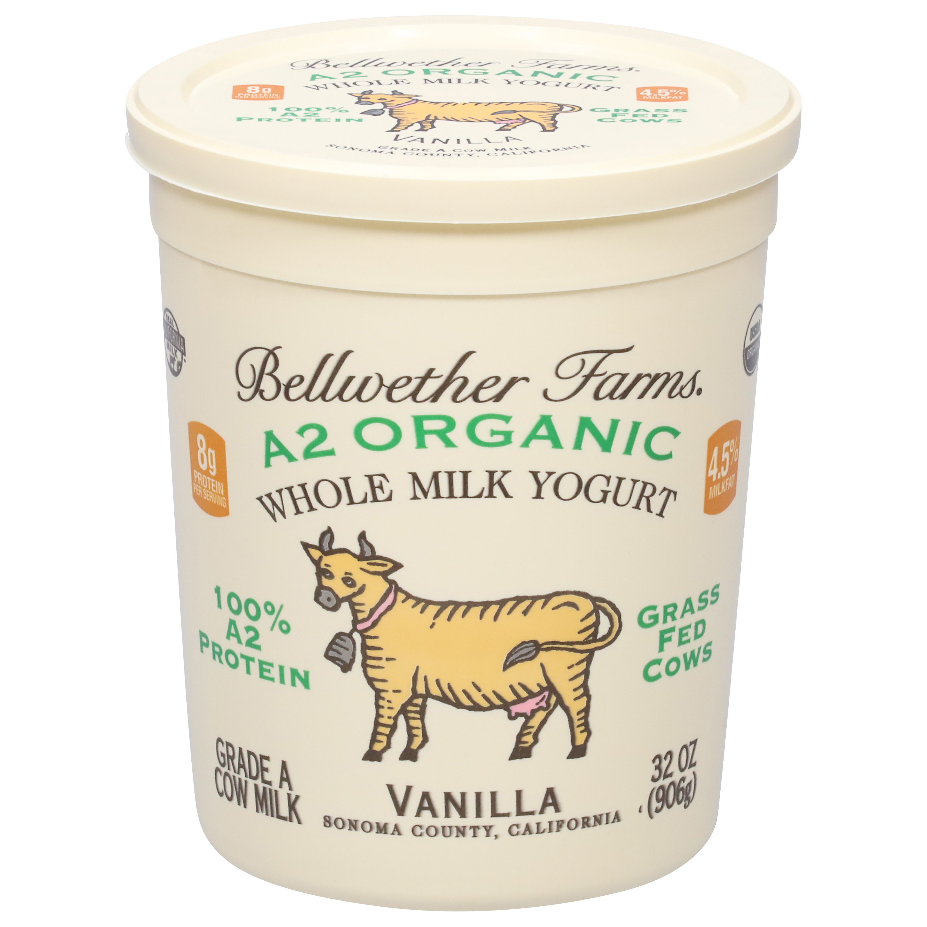 Bellwether Farms Whole Milk Cow Milk Vanilla Yogurt