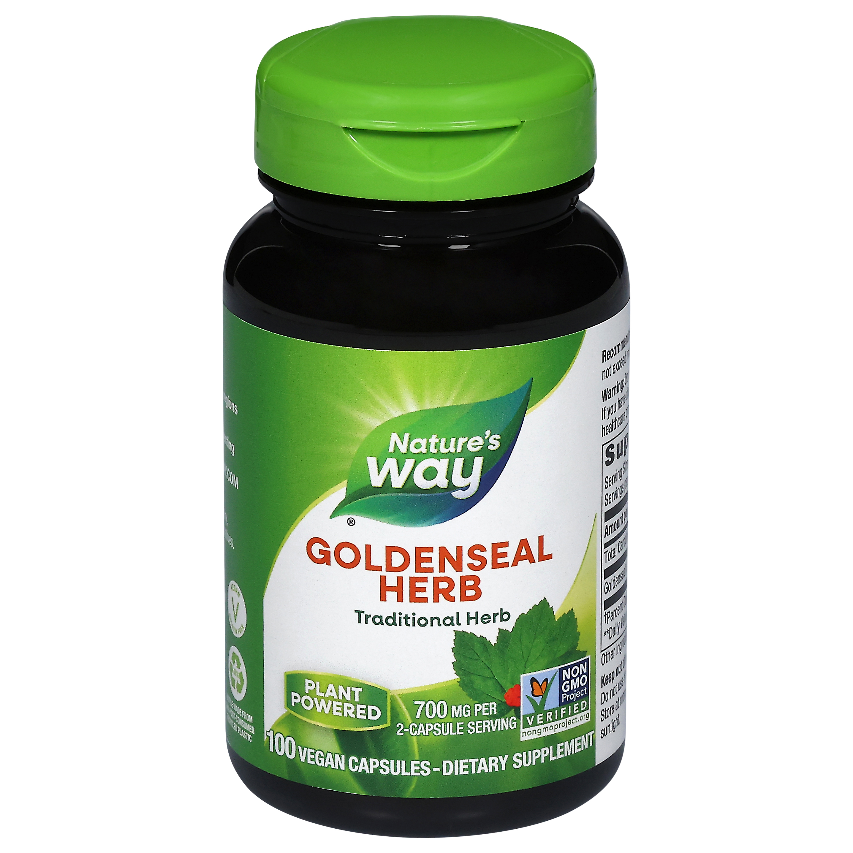 Nature's Way 700 mg per 2-Capsule Serving Goldenseal Herb 100 Vegan Capsules