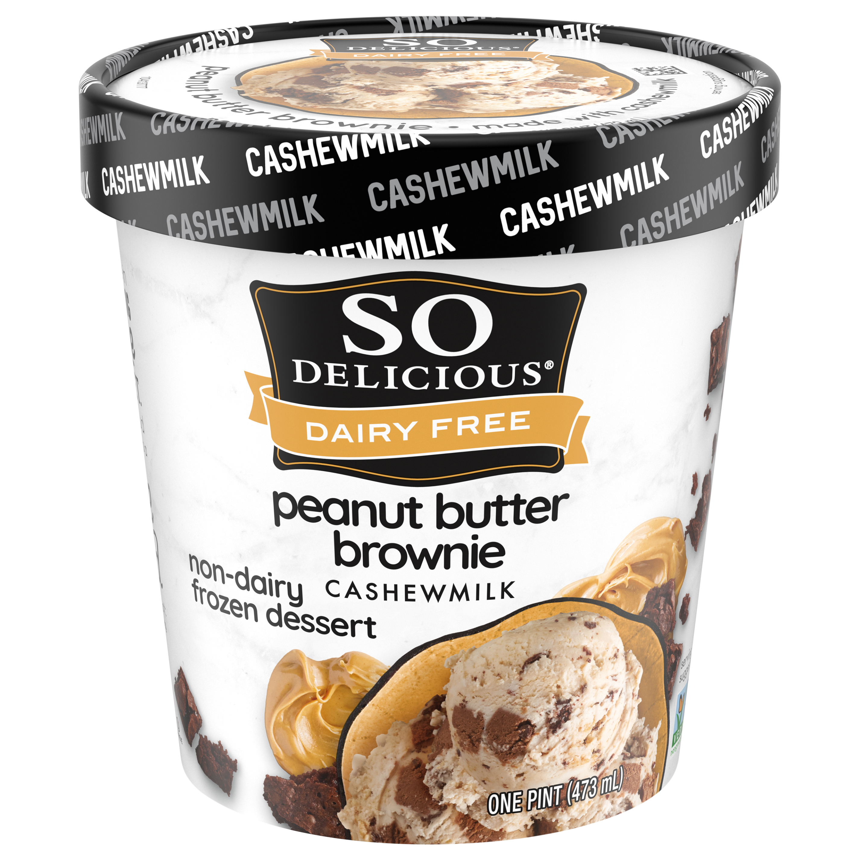 So Delicious Dairy Free Peanut Butter Brownie Cashew Milk Frozen Dessert, 1 Pint