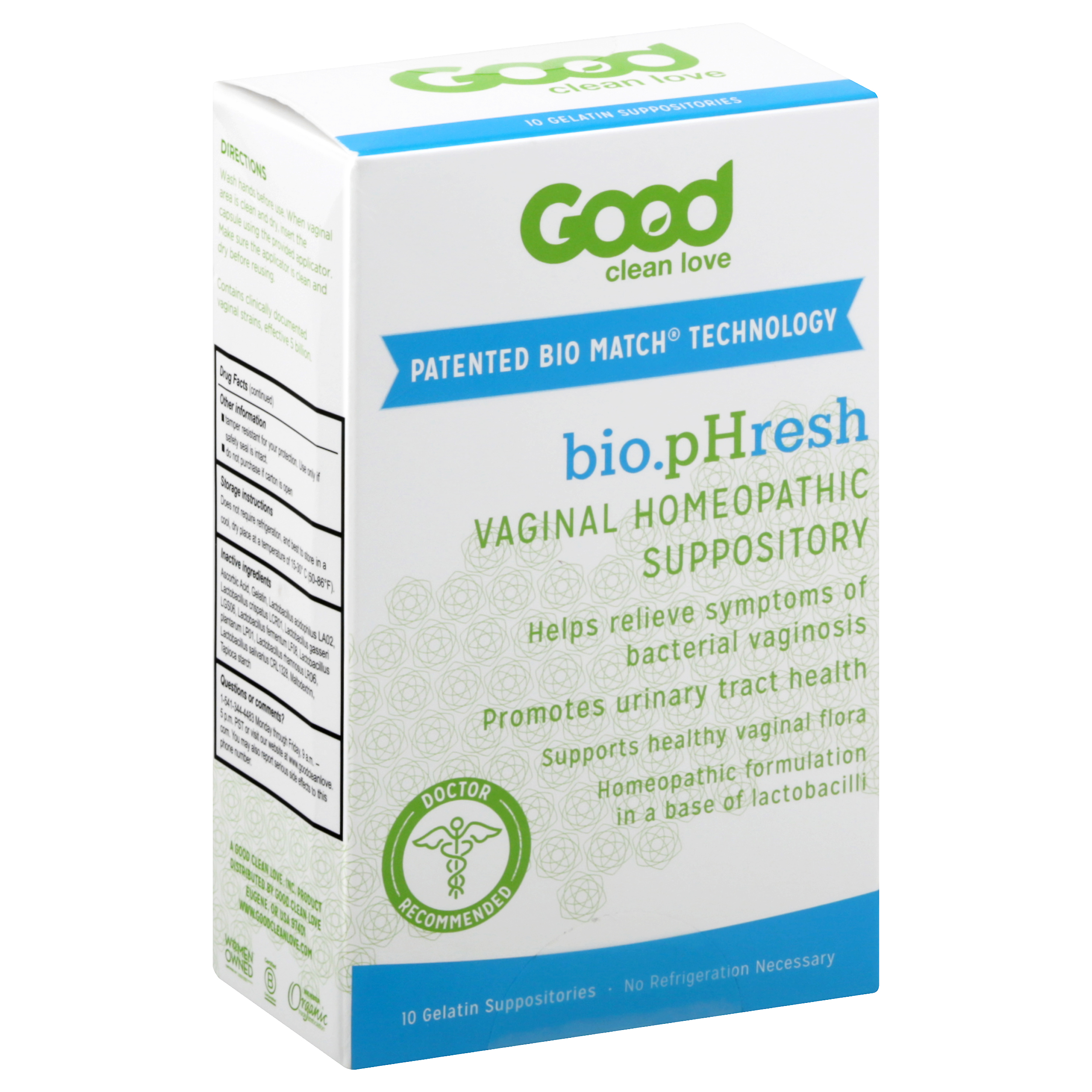 Good Clean Love Bio.pHresh Vaginal Homeopathic Suppository