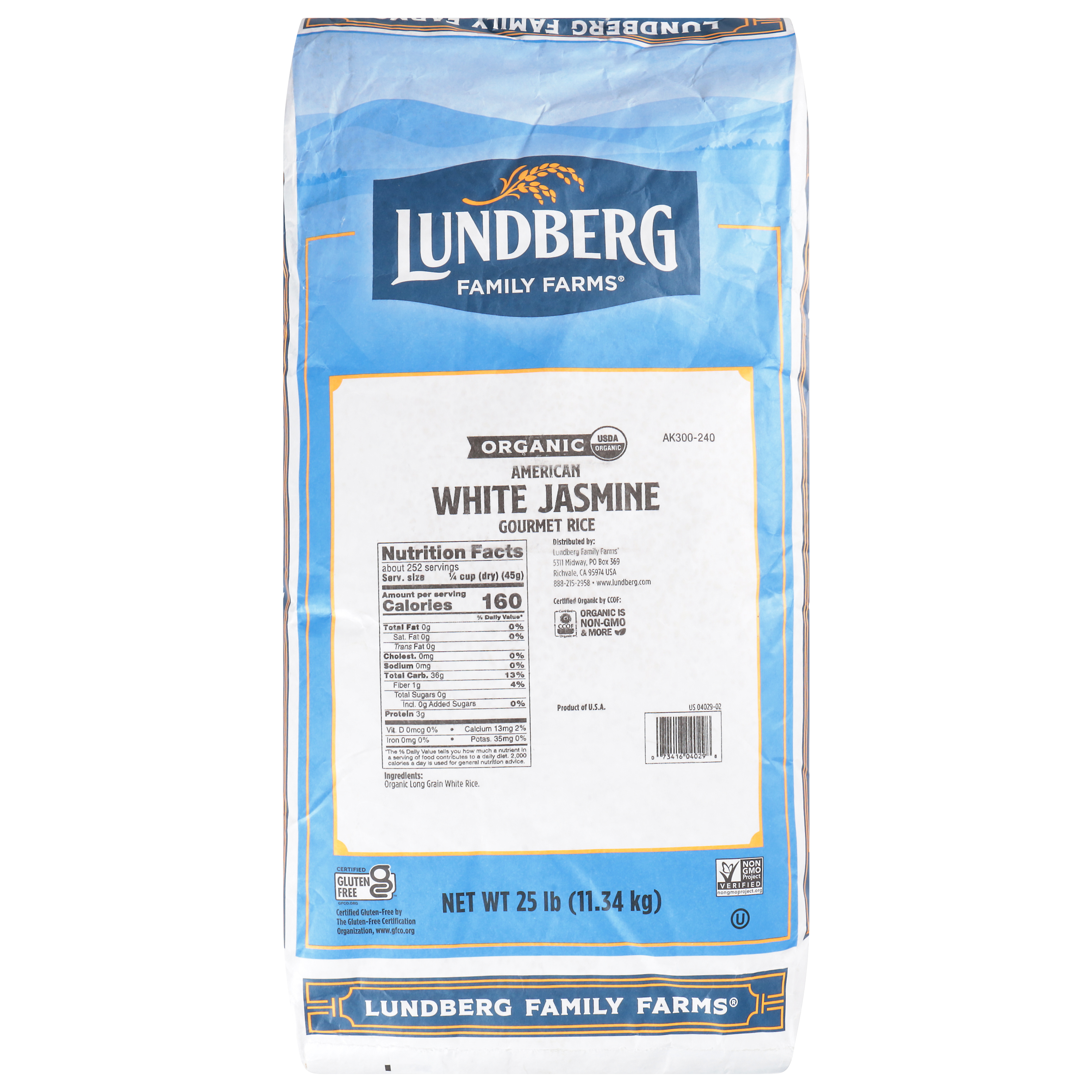 Lundberg Family Farms American White Jasmine Organic Gourmet Rice