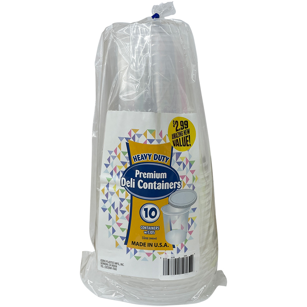 FoodDeliContainerW/LidClear32oz/10ct