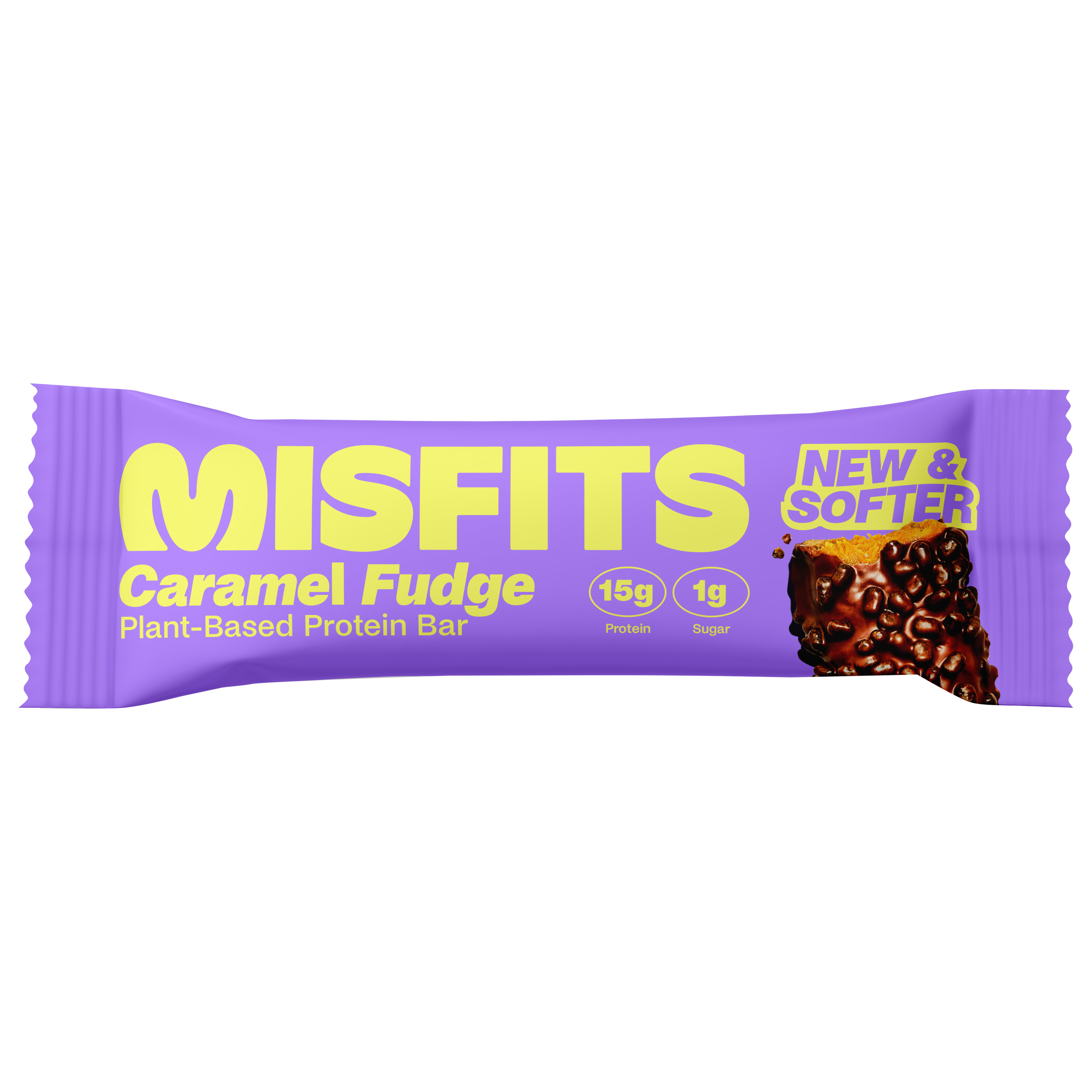 Misfits Plant-Based Caramel Fudge Flavored Protein Bar