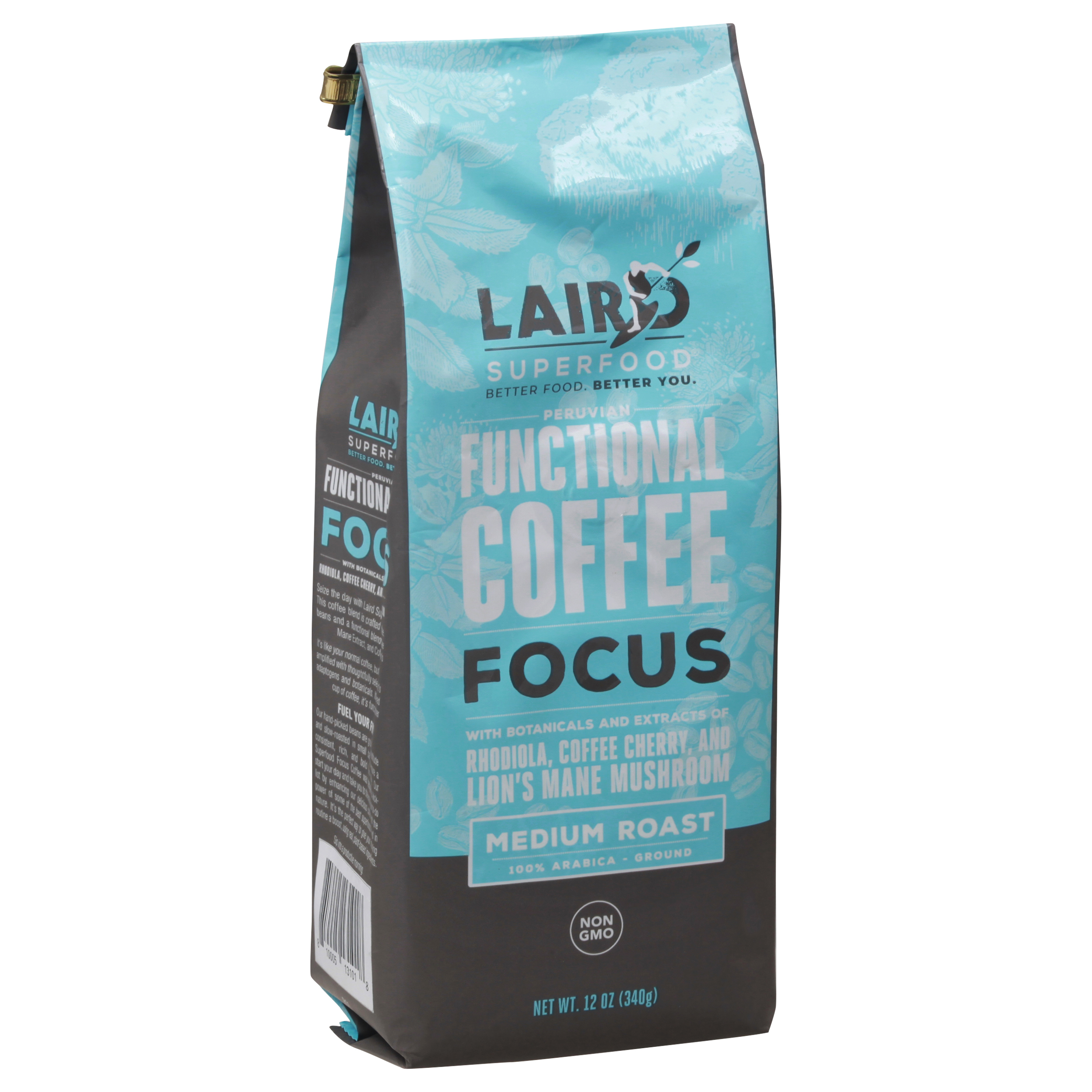 Laird Superfood Medium Roast Ground Focus Functional Coffee