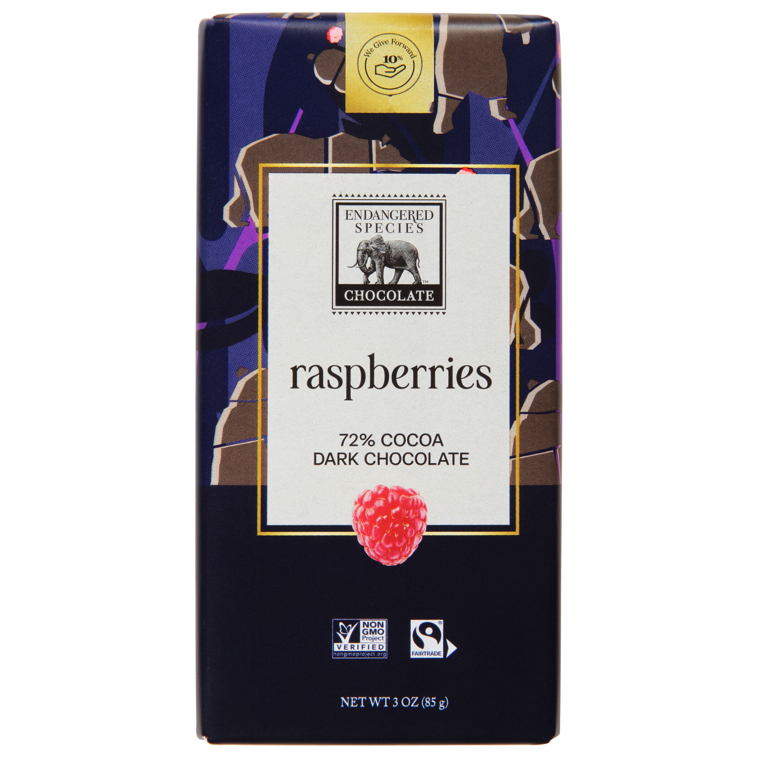 Endangered Species 72% Cocoa Raspberries Dark Chocolate