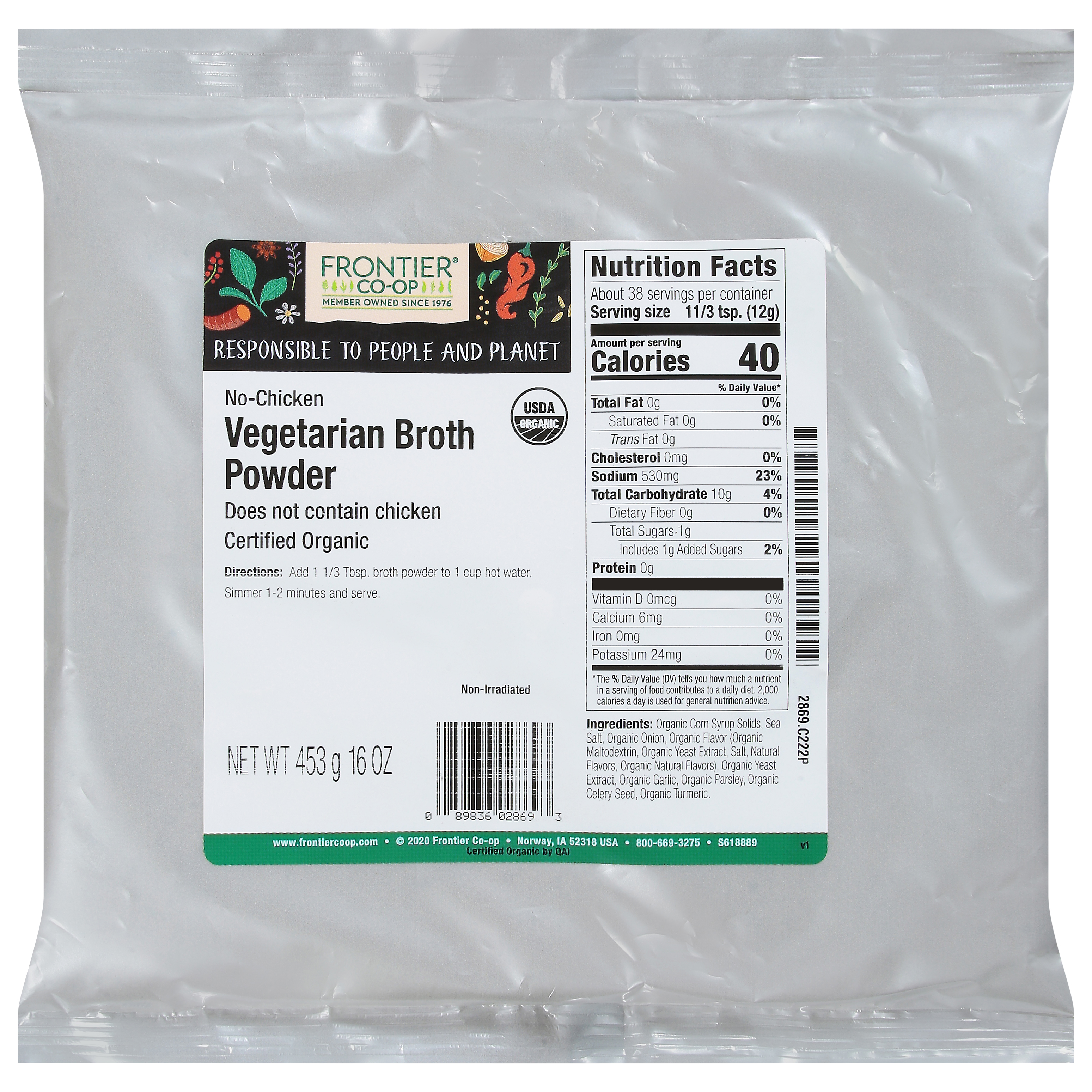 Frontier Co-op No-Chicken Vegetarian Broth Powder